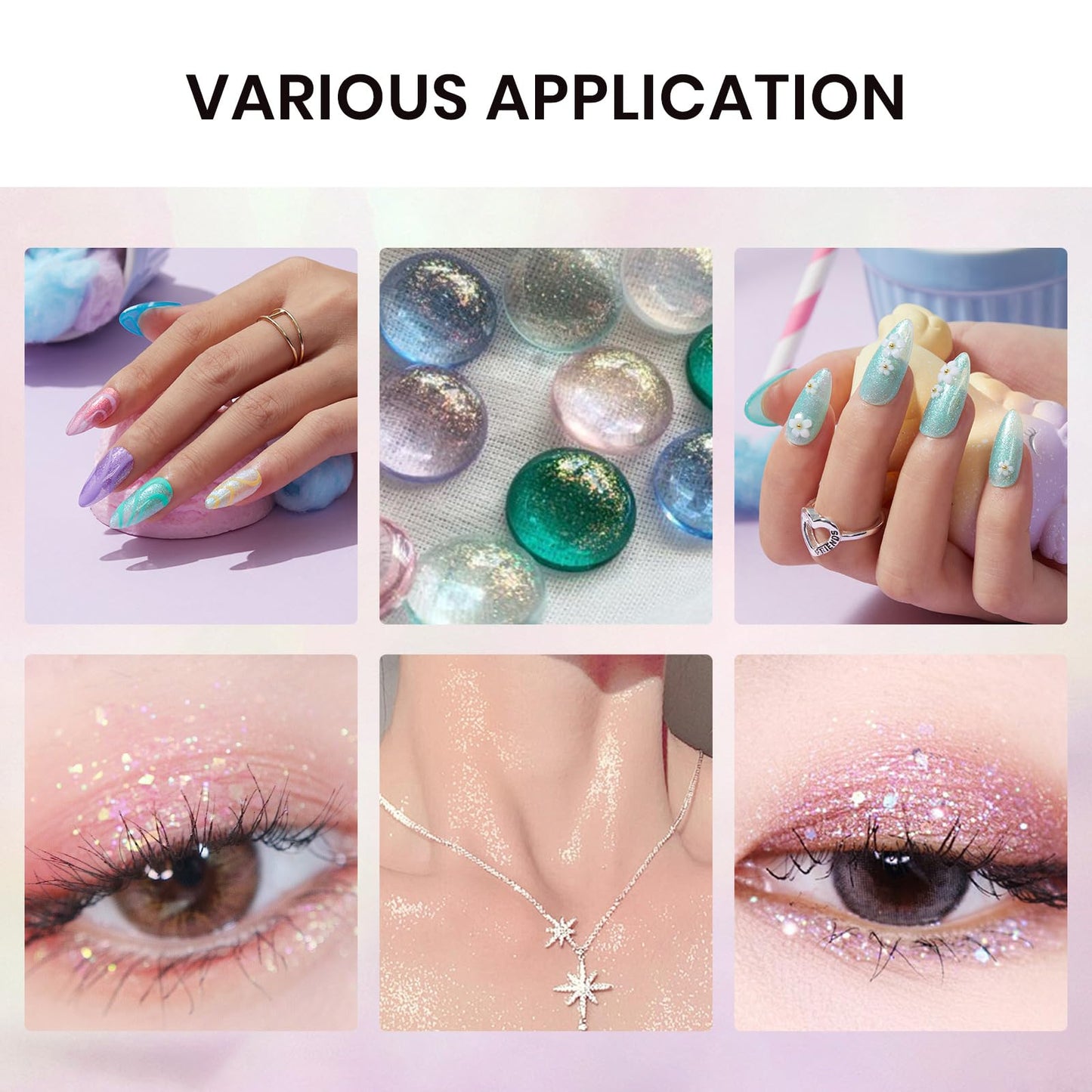 Beetles Glitter Gel Nail Polish Set 6 Colors Sparkle Gel Polish Kit