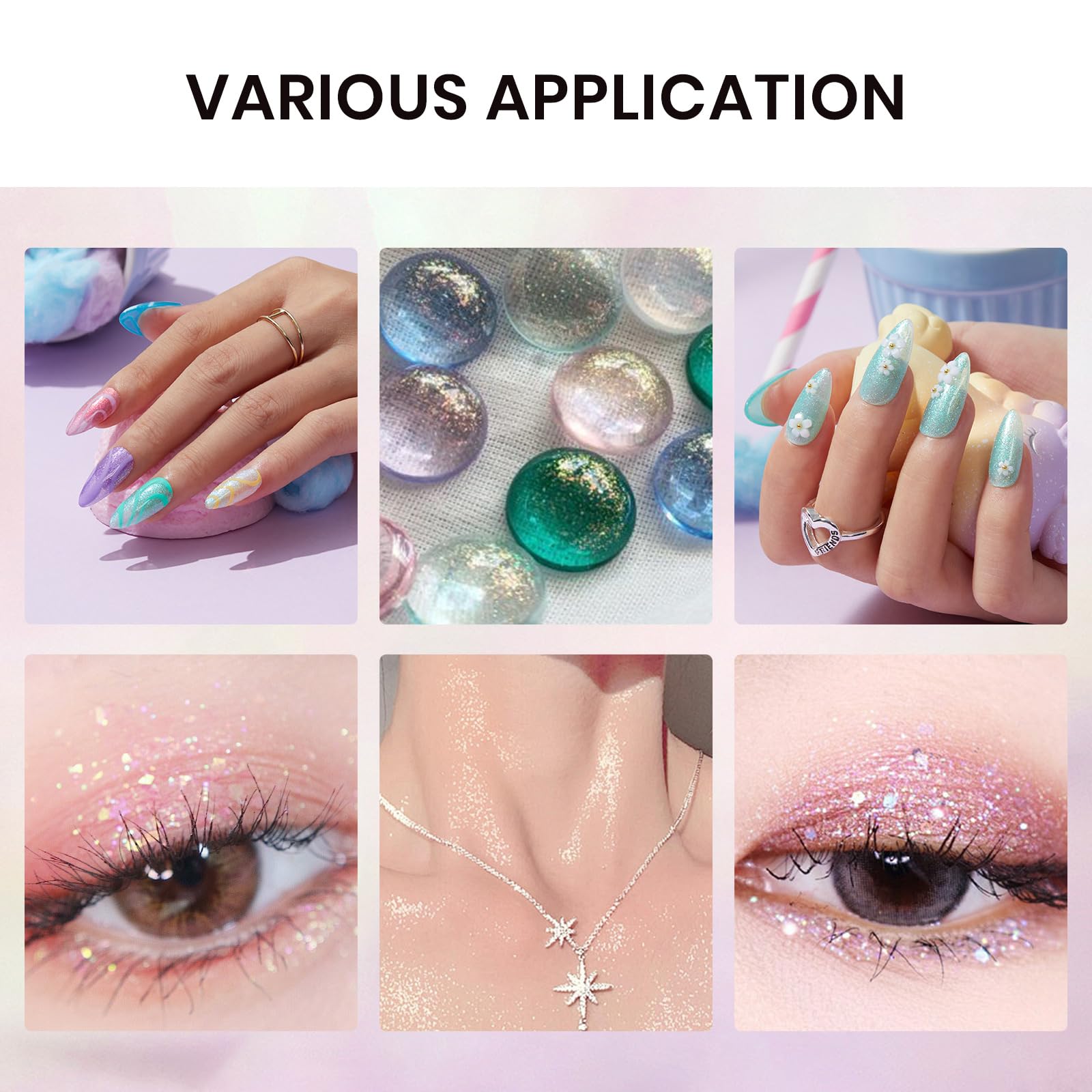 Beetles Glitter Gel Nail Polish Set 6 Colors Sparkle Gel Polish Kit