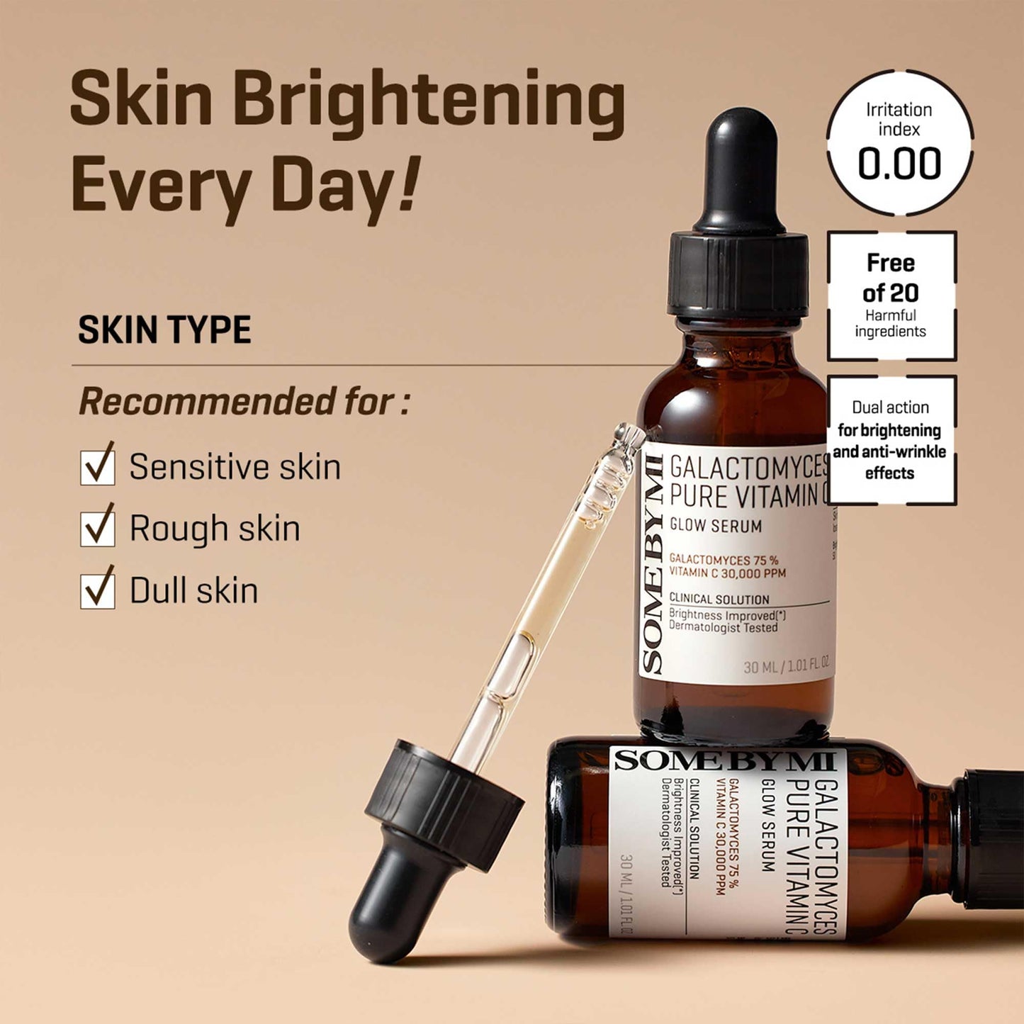 SOME BY MI Galactomyces Pure Vitamin C Glow Serum - 1.01Oz, 30ml - Korean Vitamin C Face Serum for