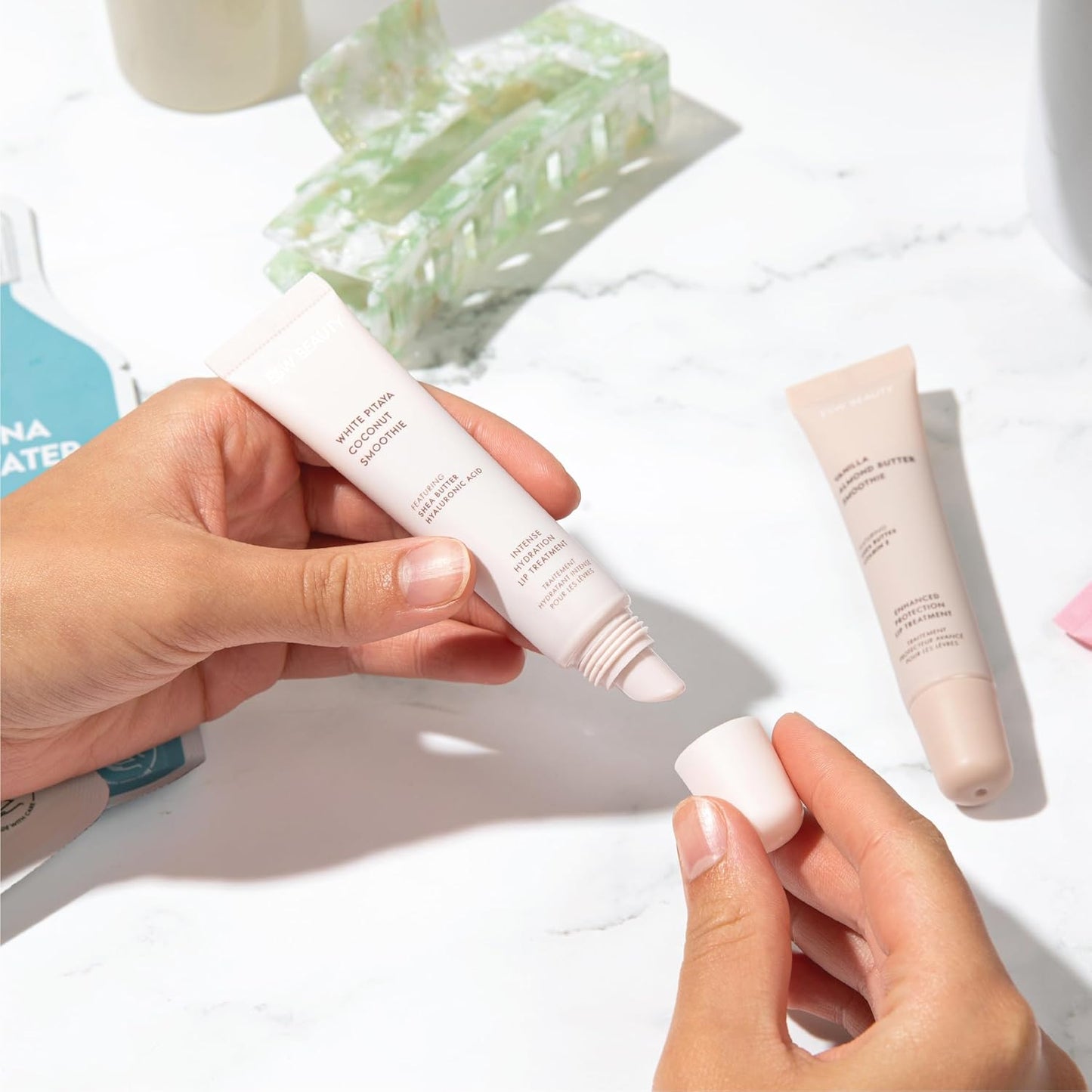 ESW Beauty White Pitaya Coconut Lip Treatment - Clear & Glossy with Shea Butter, Hyaluronic Acid, White Pitaya & Coconut for Intense Moisture & Dryness Prevention