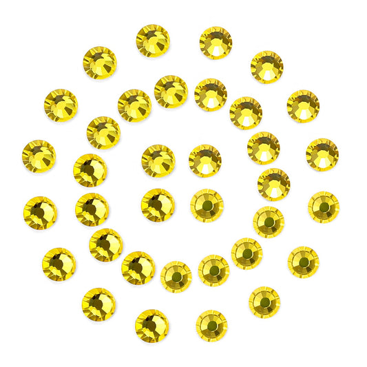 1440Pcs Lemon Yellow Crystal Rhinestones,Glass Flatback Rhinestones Gemstones Small for Nail Face Makeup Art Crafts Clothes Decoration -(SS6, 2.0mm,Lemon Yellow)