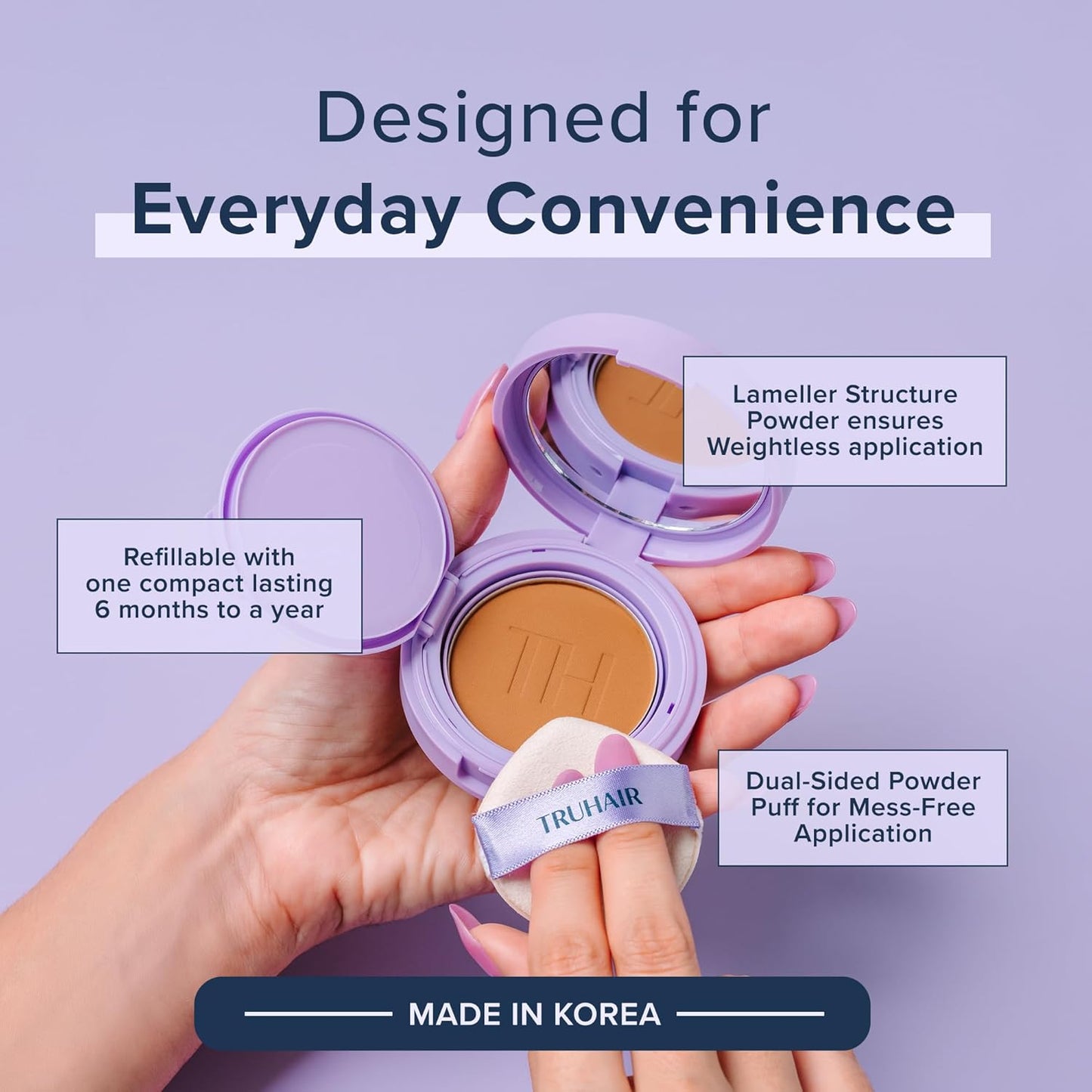 TRUHAIR Root & Scalp Cover Up Refill, Waterproof Pressed Powder for Gray Coverage, Bald Spots & Thinning Hair, Root Touch Up Color, 0.35 oz (Light Blonde)