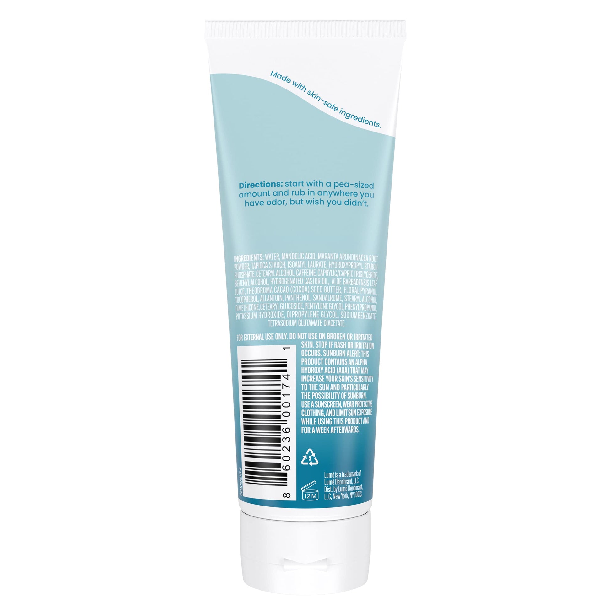 Lume Whole Body Deodorant - Cream Tube - 3 oz (Unscented)