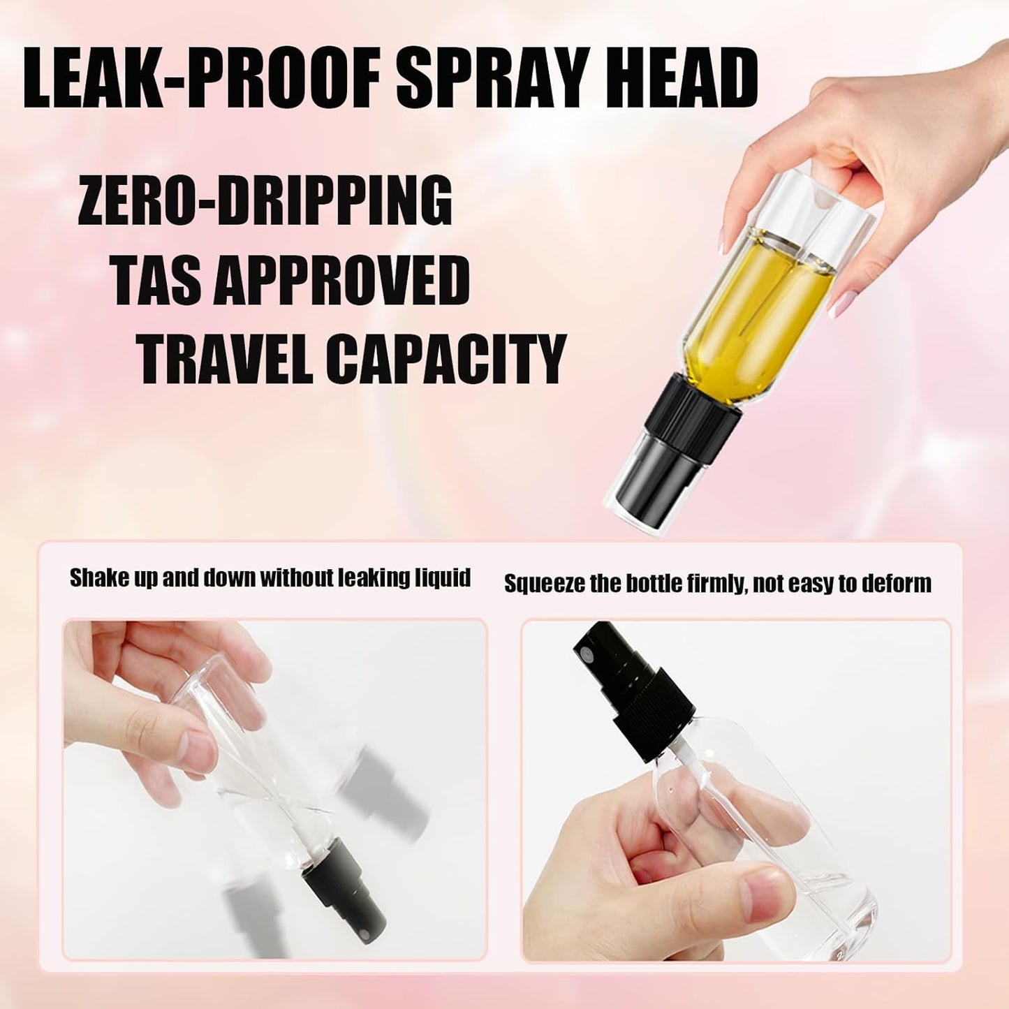 EVANCENT 100Pack Small Spray Bottles 1oz, 30ml Travel Spray Bottle with Black Fine Mist Sprayer, Mini Empty Refillable Containers Portable Cosmetic Bottles for Plants, Cleaning, Misting & Skin Care