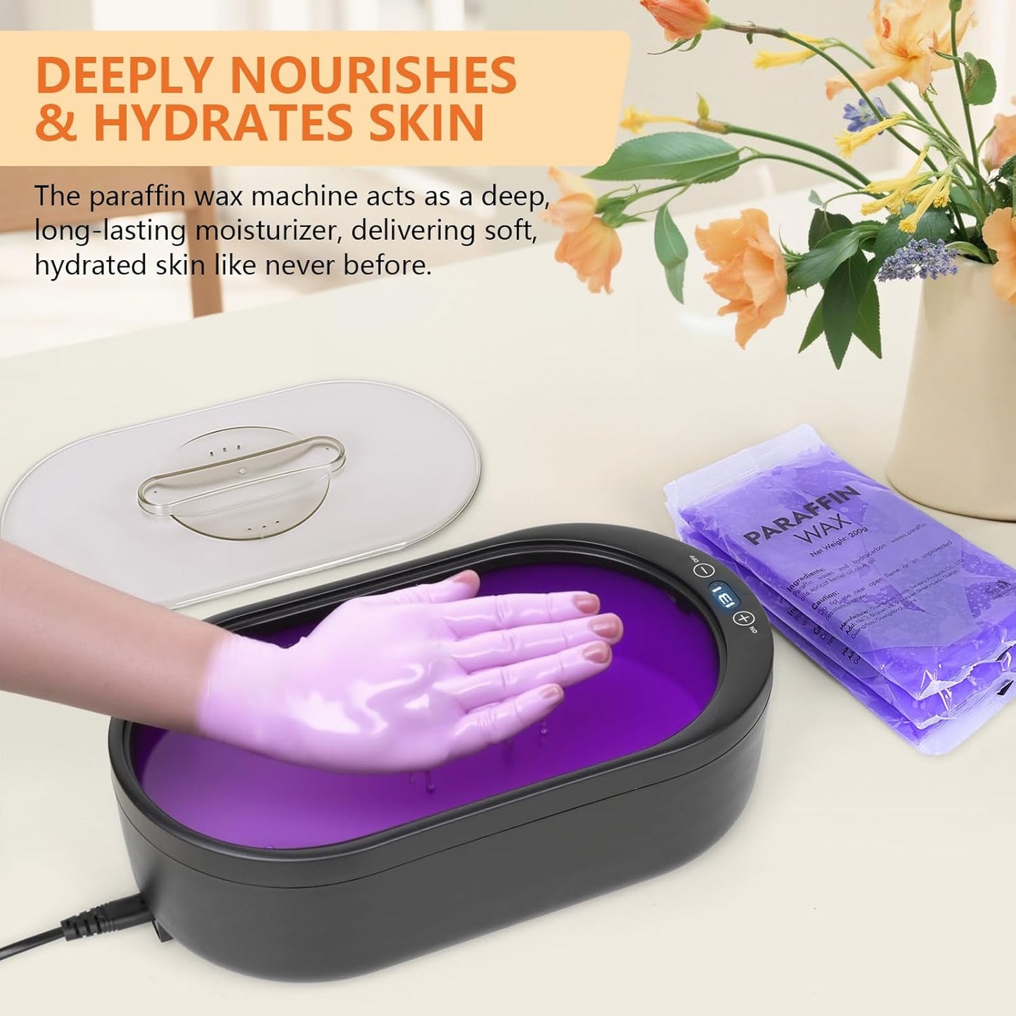 Paraffin Wax Machine for Hands and Feet, Paraffin Wax Warmer with Refills, Paraffin Bath for Arthritis, Hand and Foot Treatment, SPA Hot Wax Machine for Moisturizing Dry Skin