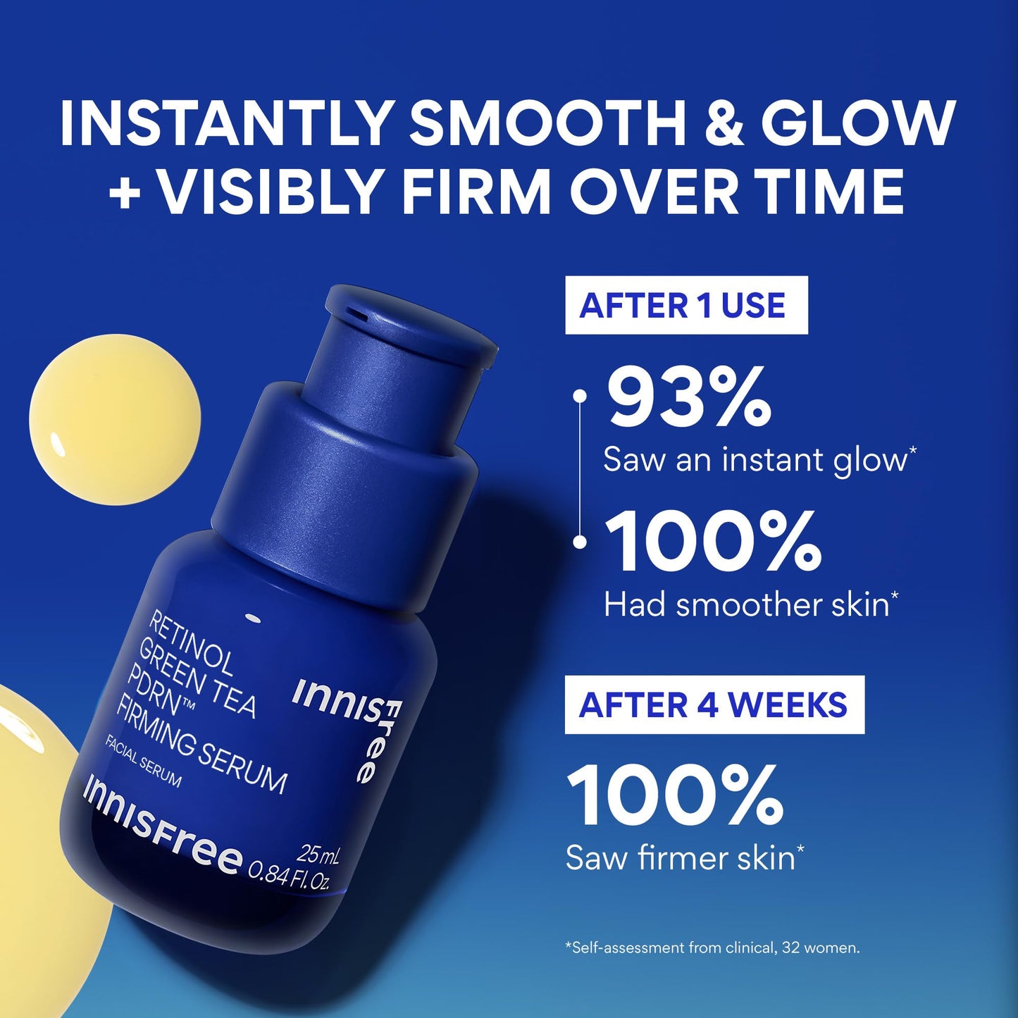 innisfree Green Tea PDRN Serum | Korean Skincare with Retinol and Hyaluronic Acid for Hydrating