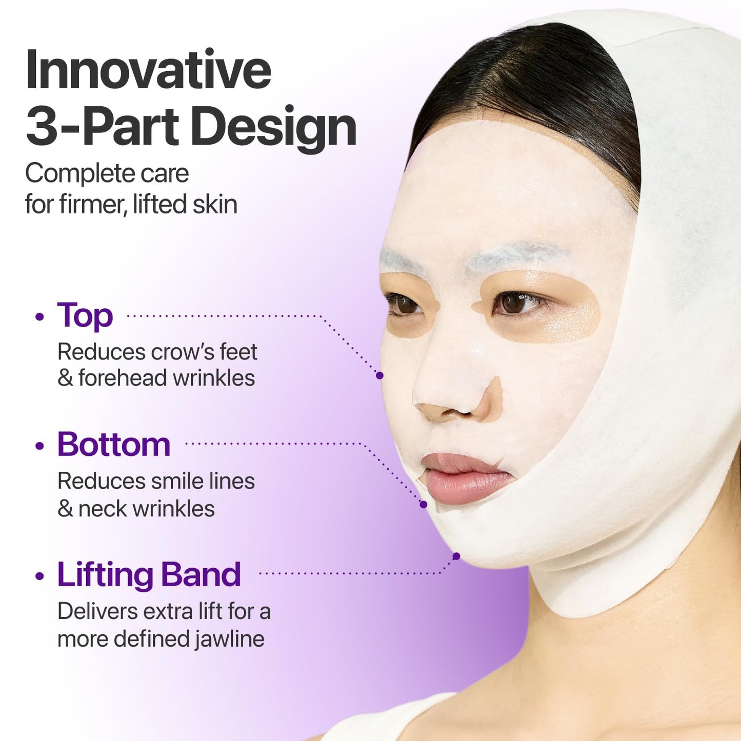 numbuzin No.9+ NAD+ BIO Lifting Full Face Mask, Peptide & Collagen Two-Piece Firming Mask for a