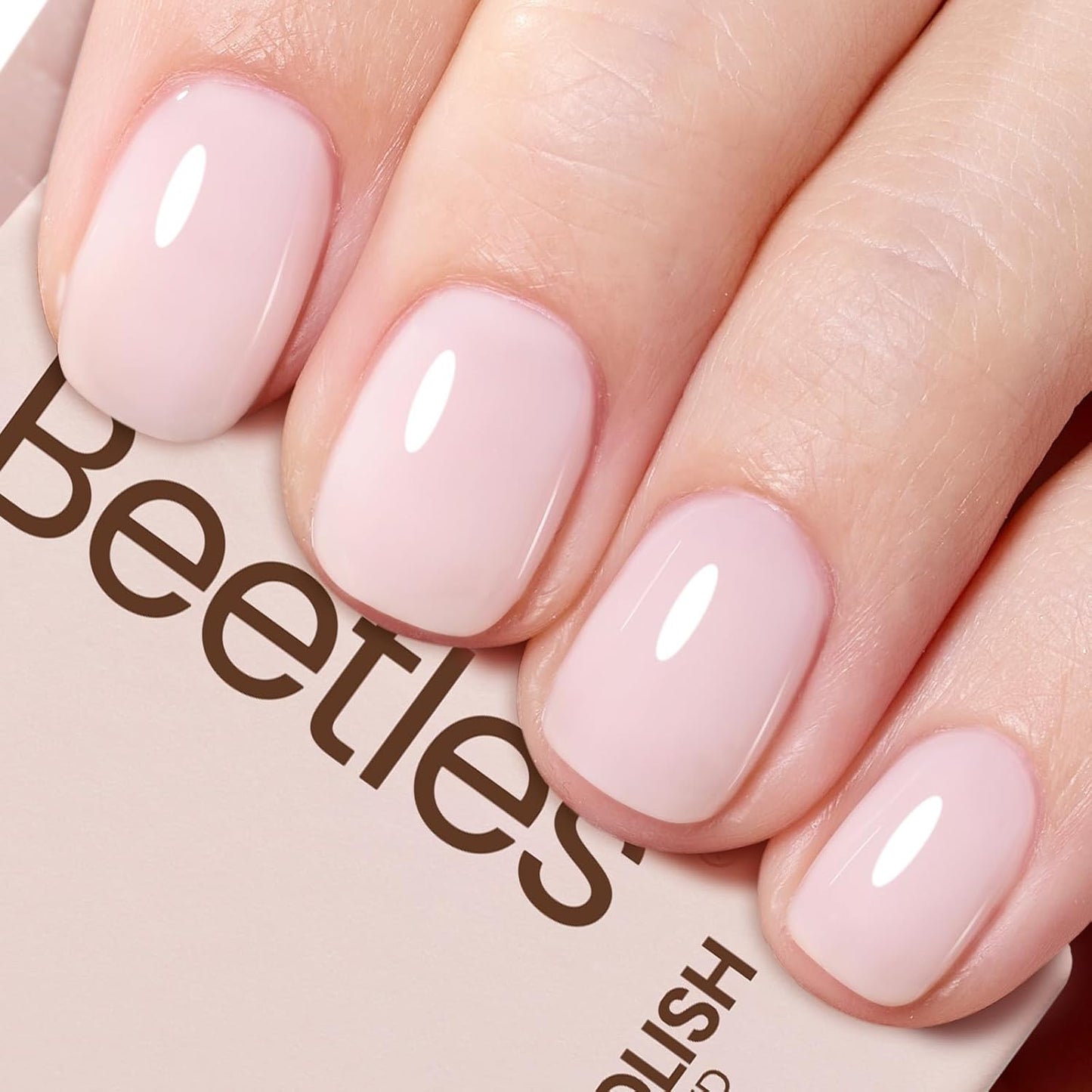 Beetles Milky Pink Gel Nail Polish, 15ml Nude Pink Jelly Neutral Color Polish Set Translucent Sheer Gel Nail Concealer Soak Off Uv LED Nail Lamp French Nail Art Gifts for Her Women