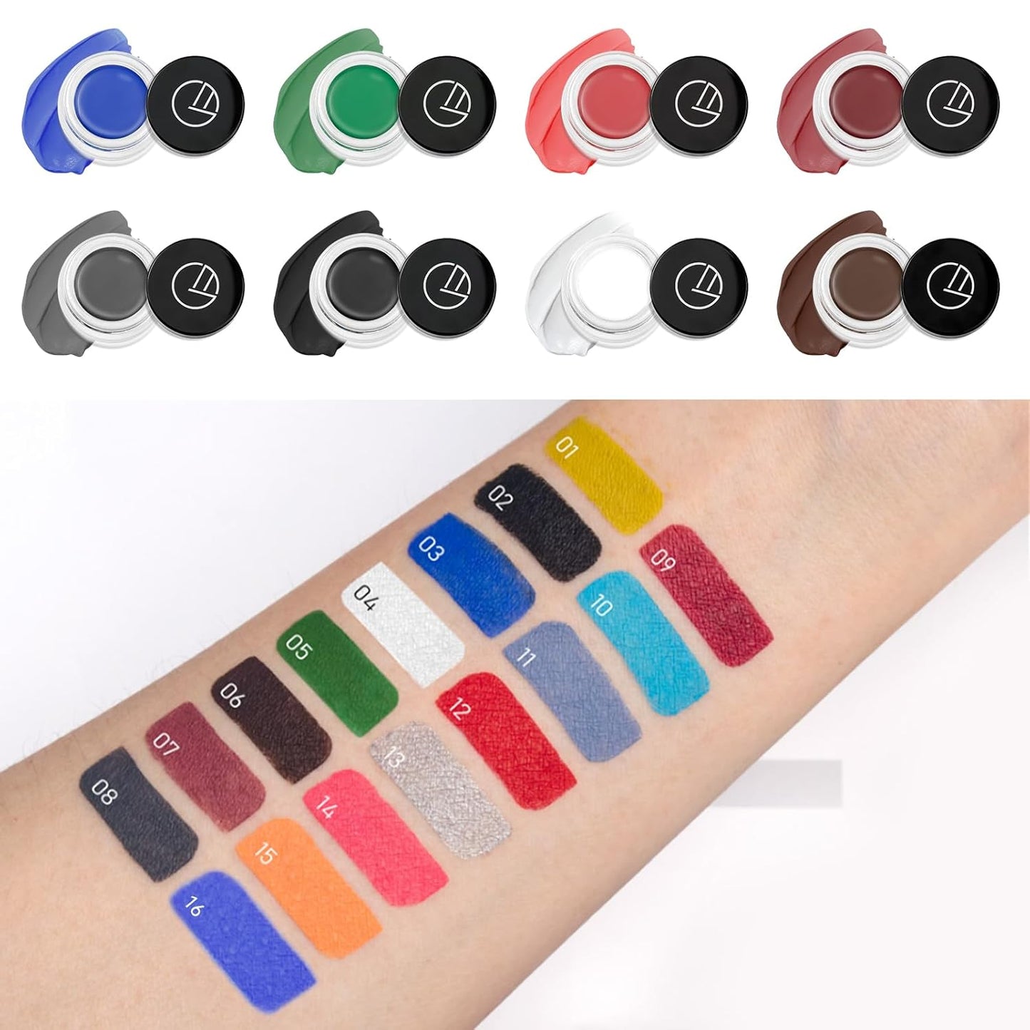 Eyeliner Gel Set,Long Lasting Waterproof With 5.51 IN Long Eyeliner Brush,High-Intensity Pigments Smudge-Proof Eye Liner Makeup Creamy Gel 5G-Purple Red