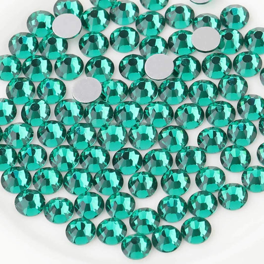 Beadsland 288pcs Flat Back Crystal Rhinestones Round Gems for Nail Art and Craft Glue Fix, Blue