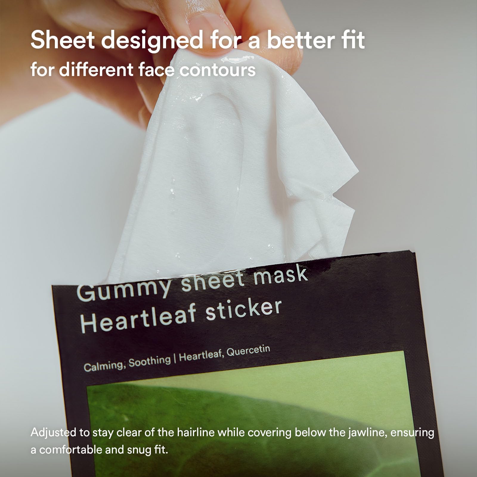 Abib Gummy Sheet Mask Heartleaf Sticker 10 Sheets (Soothing) I Korean Face Mask for Sensitive Skin