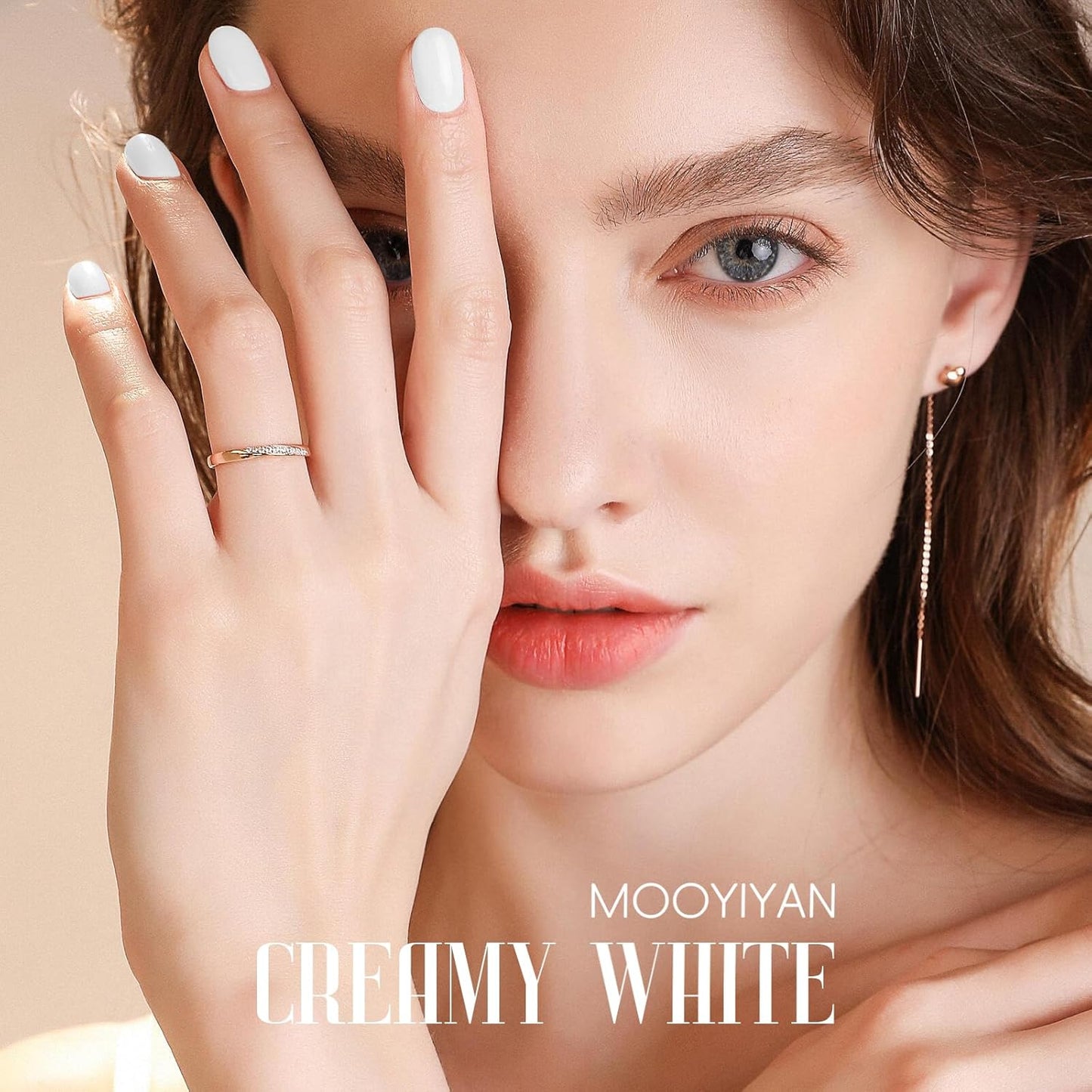 Gloss Nail Strips|Uv Free|22 Pcs,Gel Nail Stickers|Long Lasting Two Weeks and Easy to Apply&Remove|Creimy Wite