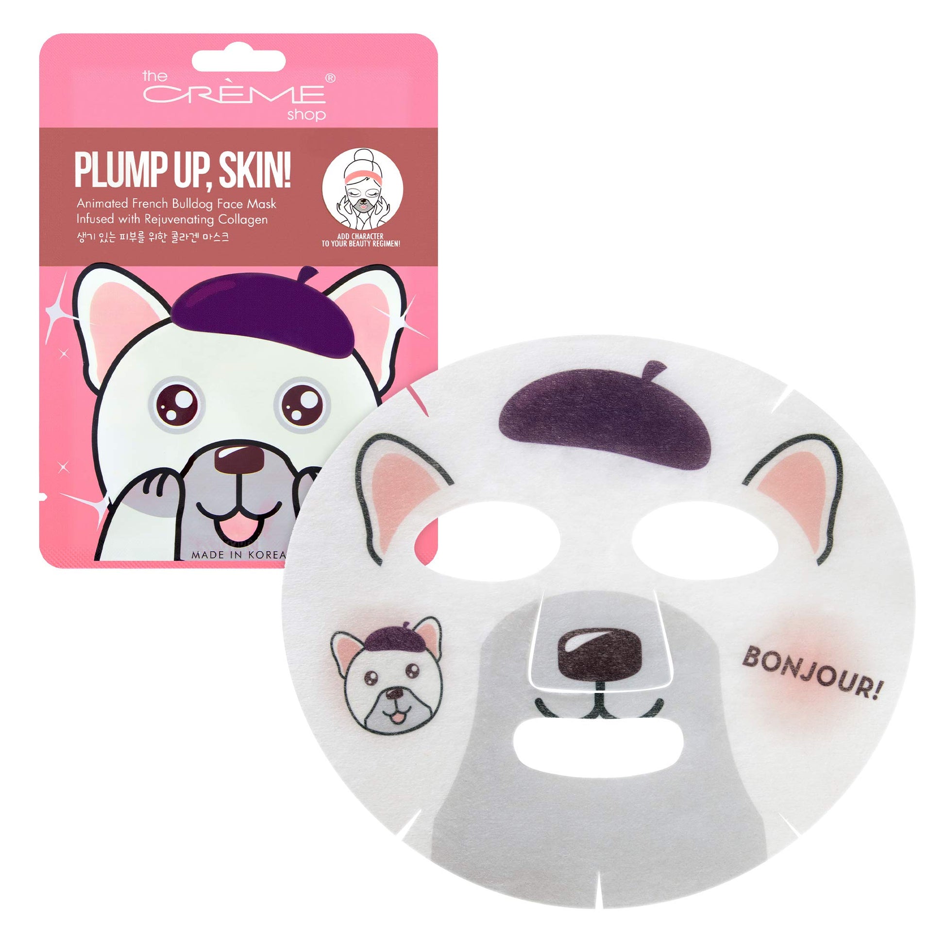 The Crème Shop Plump Up, Skin! Animated Face Mask (Bulldog/Set of 3)