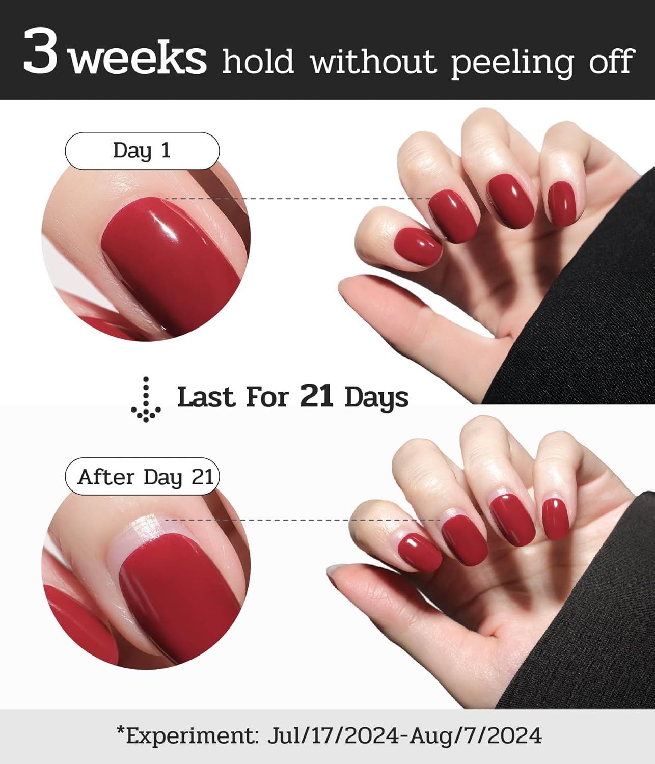 Nail Polish Strips - 22 Pcs Salon Quality Gel Nail Stickers - Long Lasting Wraps (Saint Black Glitter)