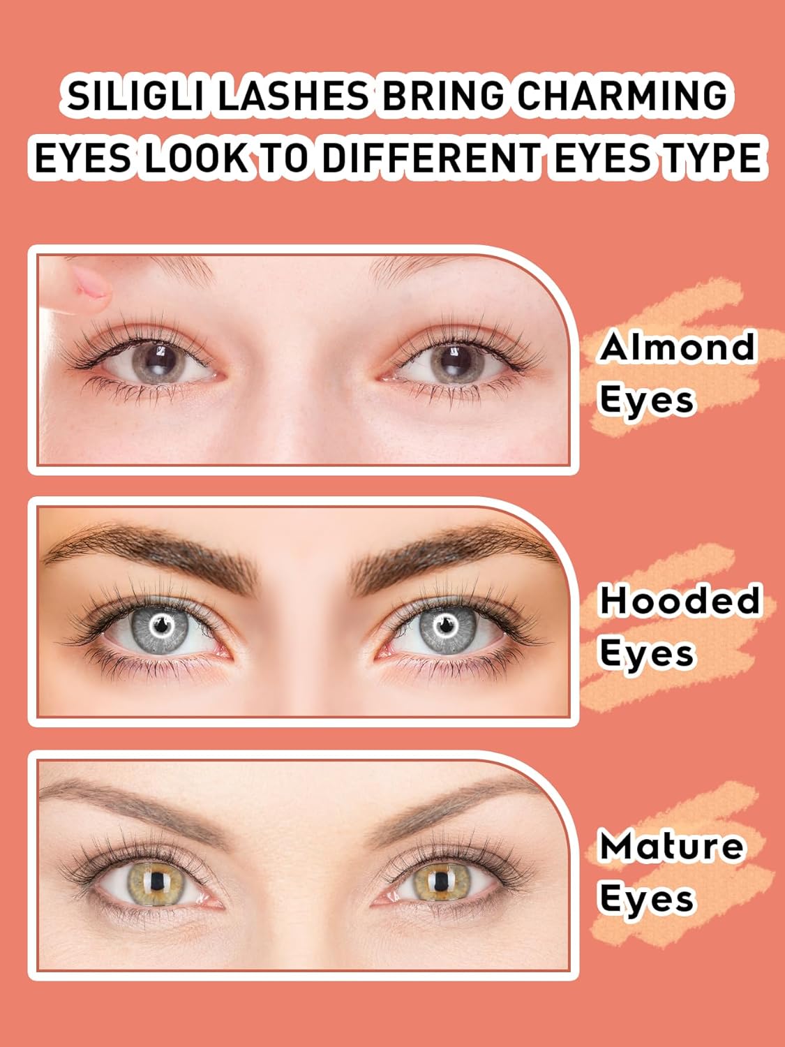 Natural Lashes Eyelashes Wispy Cat Eye Lashes with Thin Band 10mm Short Eyelashes 3D Volume Siligli C Curl Natural Eyelash 7 Pair