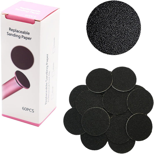 60 Pieces Replacement Sandpaper Discs for Electric Foot File Callus Remover Machine Foot Hard Dead Skin Removal(Smooth 100 Grit)