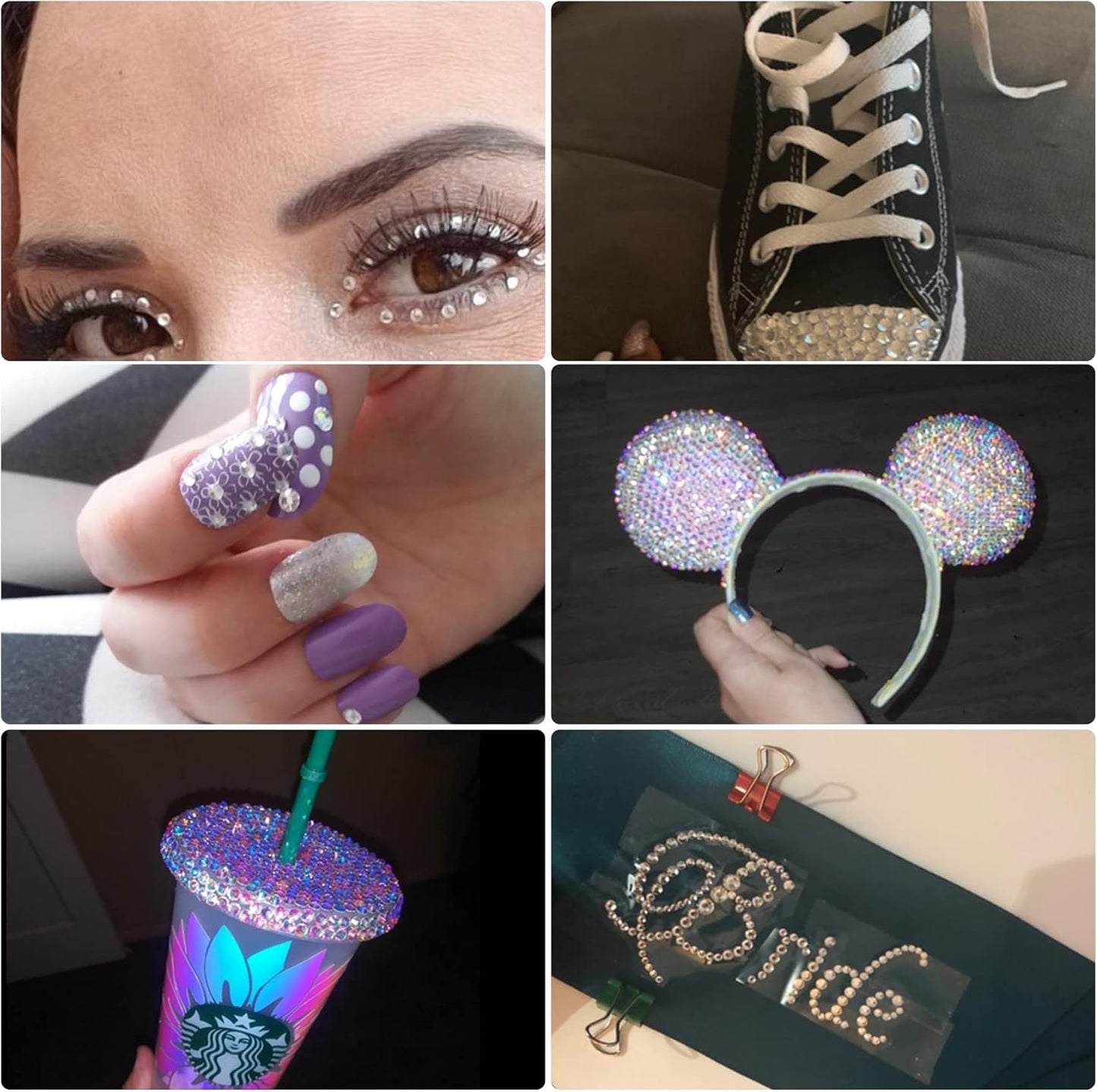 Multi Size 3mm 4mm 5mm Rhinestones Set for Nails Crafts Peridot Non Hotfix Rhinestones Nail Gems Rhinestone Round Flat Back Resin Rhinestone for Makeup Clothes Shoes Eyes Bottles Crafts