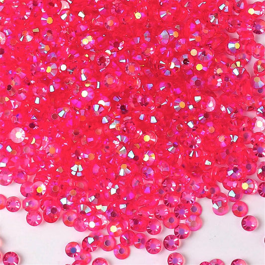 1000 Pieces SS20 5mm Flatback Rhinestones AB Clear Round Gems Crystals for Nail Art DIY Crafts Clothes Shoes Bags （Transparent Light Rose Red AB）