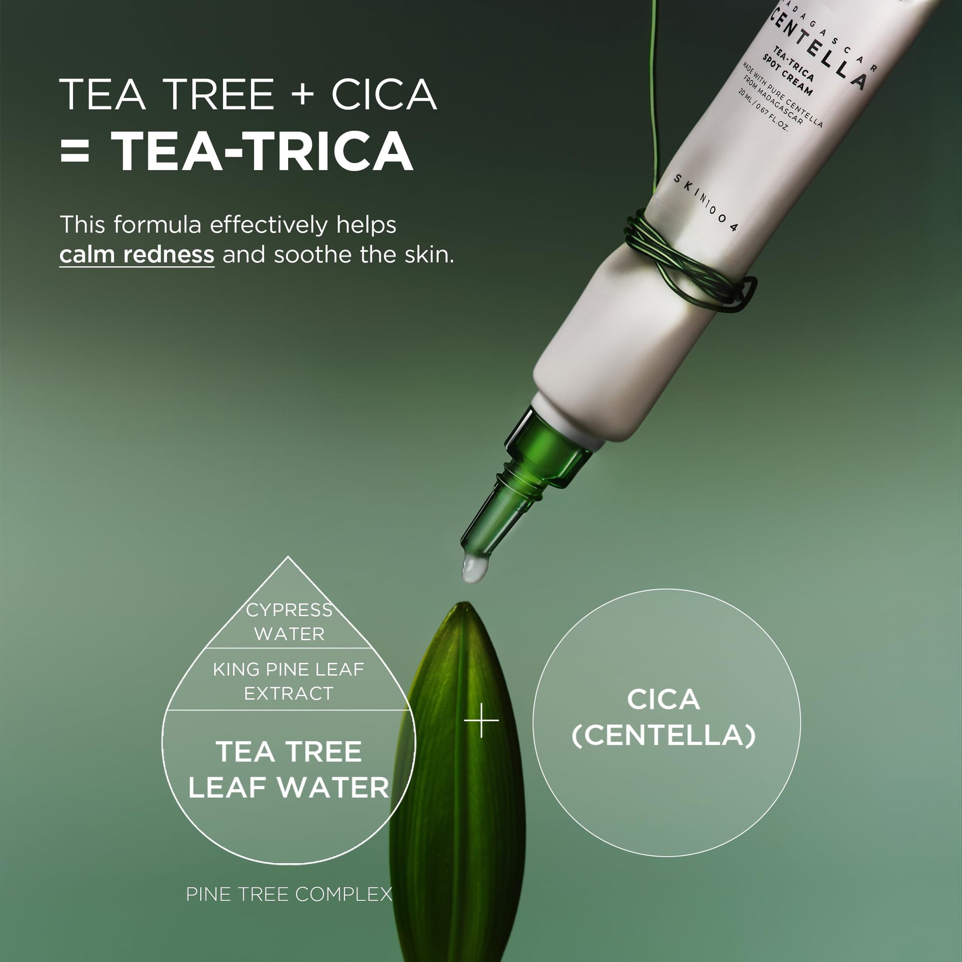 SKIN1004 Tea-Trica Spot Cream, Spot Treatment with Centella Asiatica & Tea Tree, Face Moisturizer