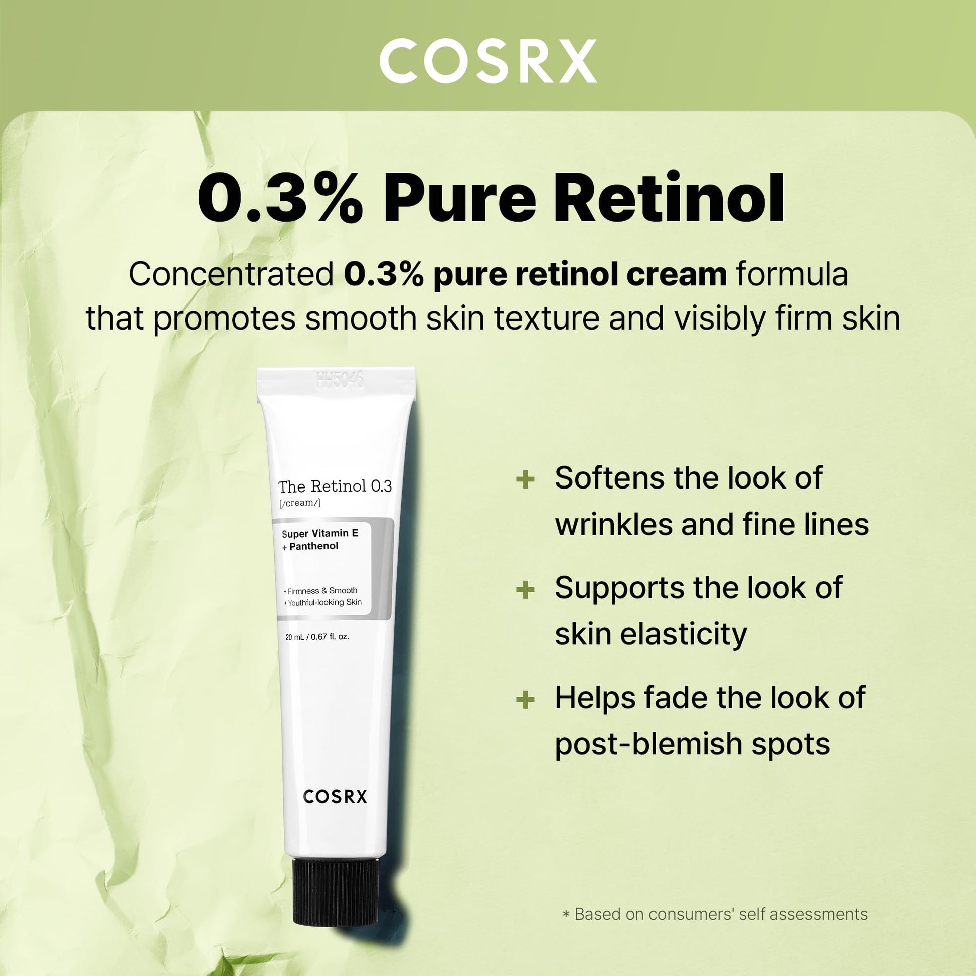 COSRX Retinol 0.3% Cream, Anti-Aging Eye & Neck Cream (0.67 fl.oz)