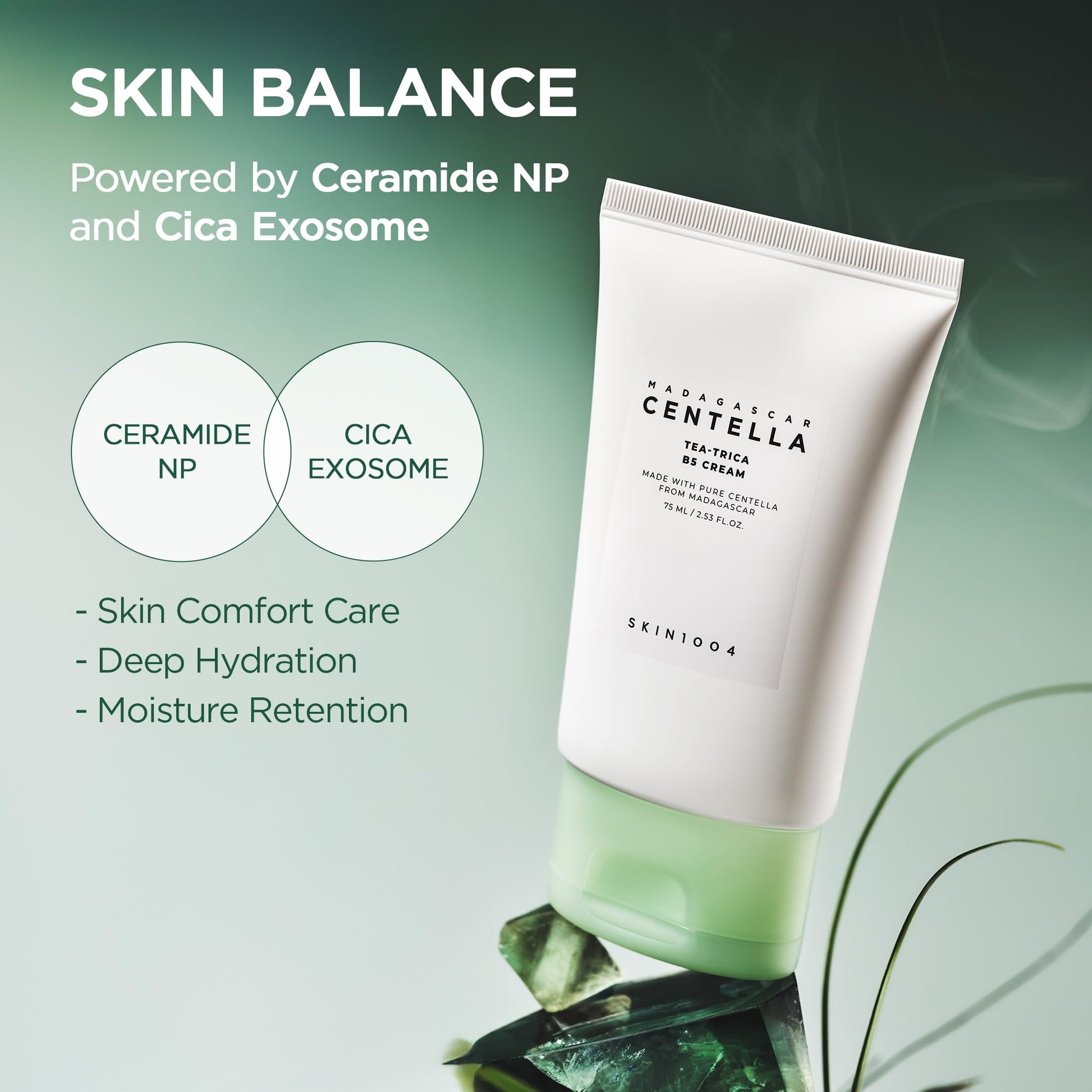 SKIN1004 Tea-Trica B5 Cream, Face Moisturizer with Centella Asiatica & Panthenol B5, Gel