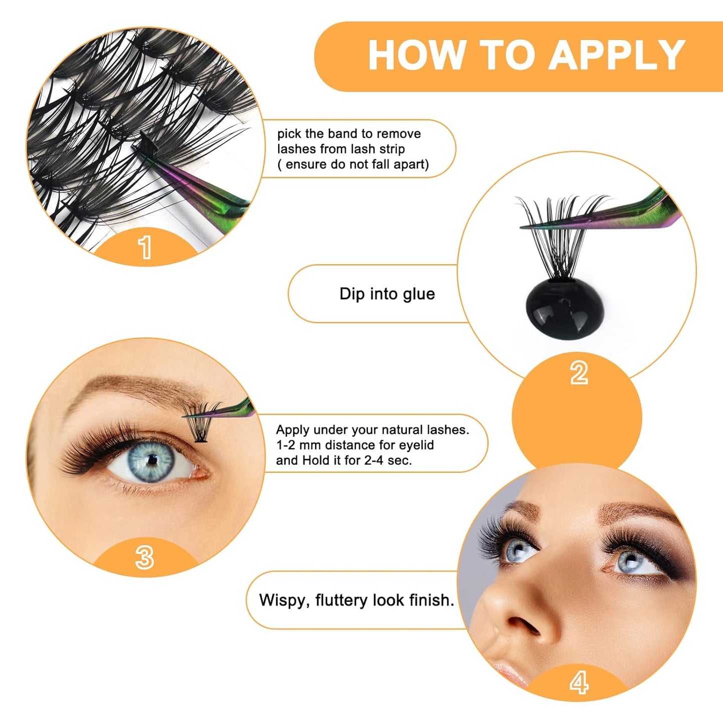 B&Qaugen Lash Clusters 30D-C-9-16MIX 280 Clusters False Eyelash 20D 30D 40D Lash Clusters Extensions Individual DIY Eyelash Extensions at Home (30D-C,9-16MIX)