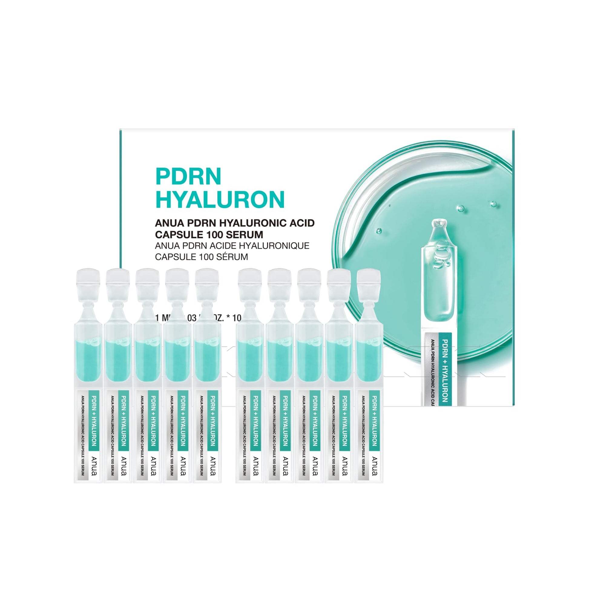 Anua PDRN Hyaluronic Acid Capsule 100 Serum, 0.33 fl.oz