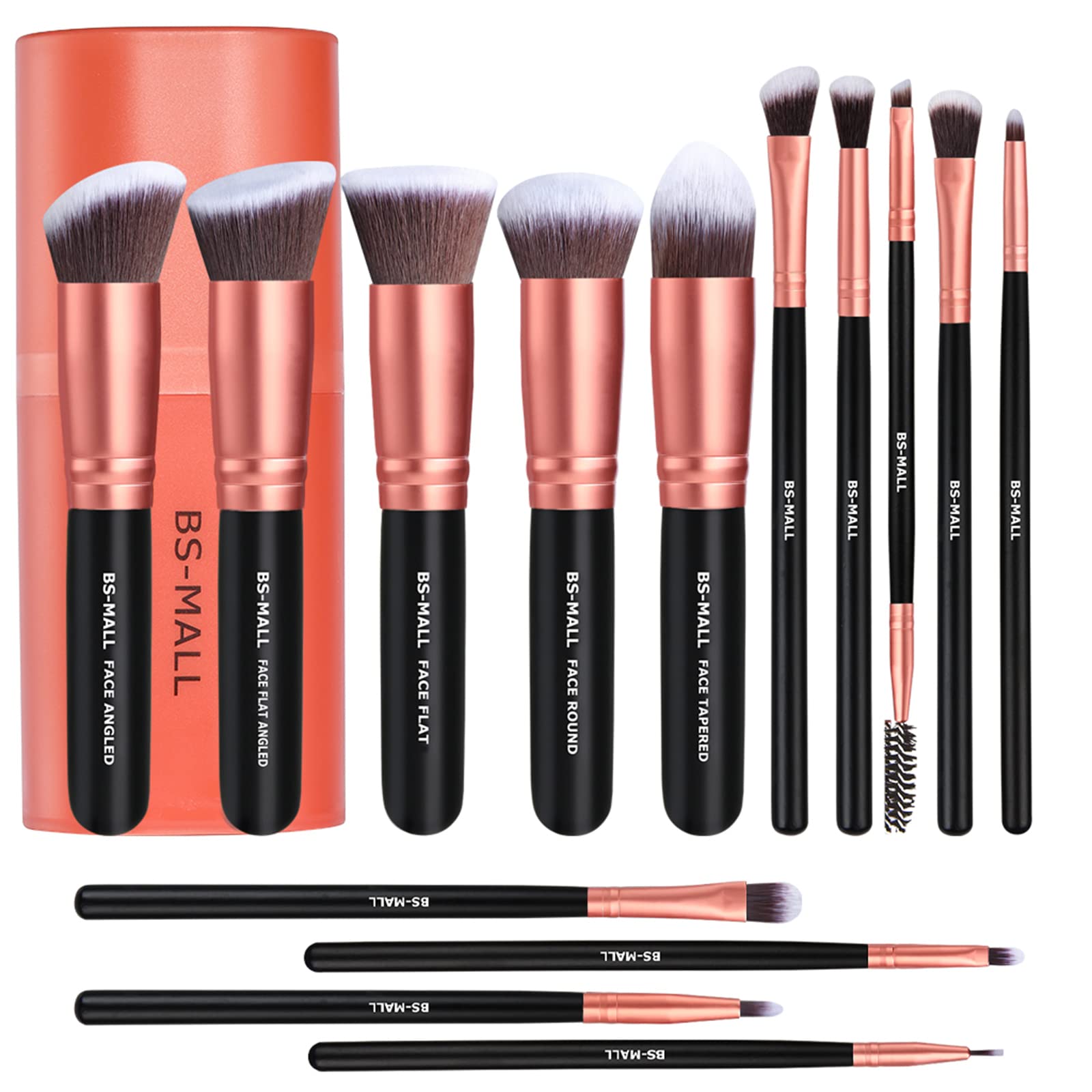 Makeup Brushes BS-MALL Premium Synthetic Foundation Powder Concealers Eye Shadows Makeup 14 Pcs