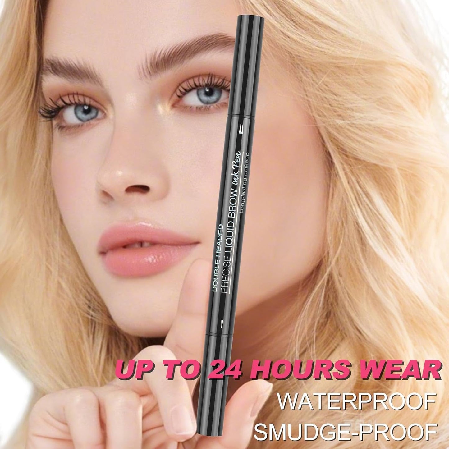 Microblading Eyebrow Pencil, Waterproof Eyebrow Pencils for Women Blonde Hair Like Natural Liquid Brow Contouring Pen, 2-in-1 Dual-Ended Eye Brow Filler Pen with Precise Micro-Fork-Tip, Light Brown