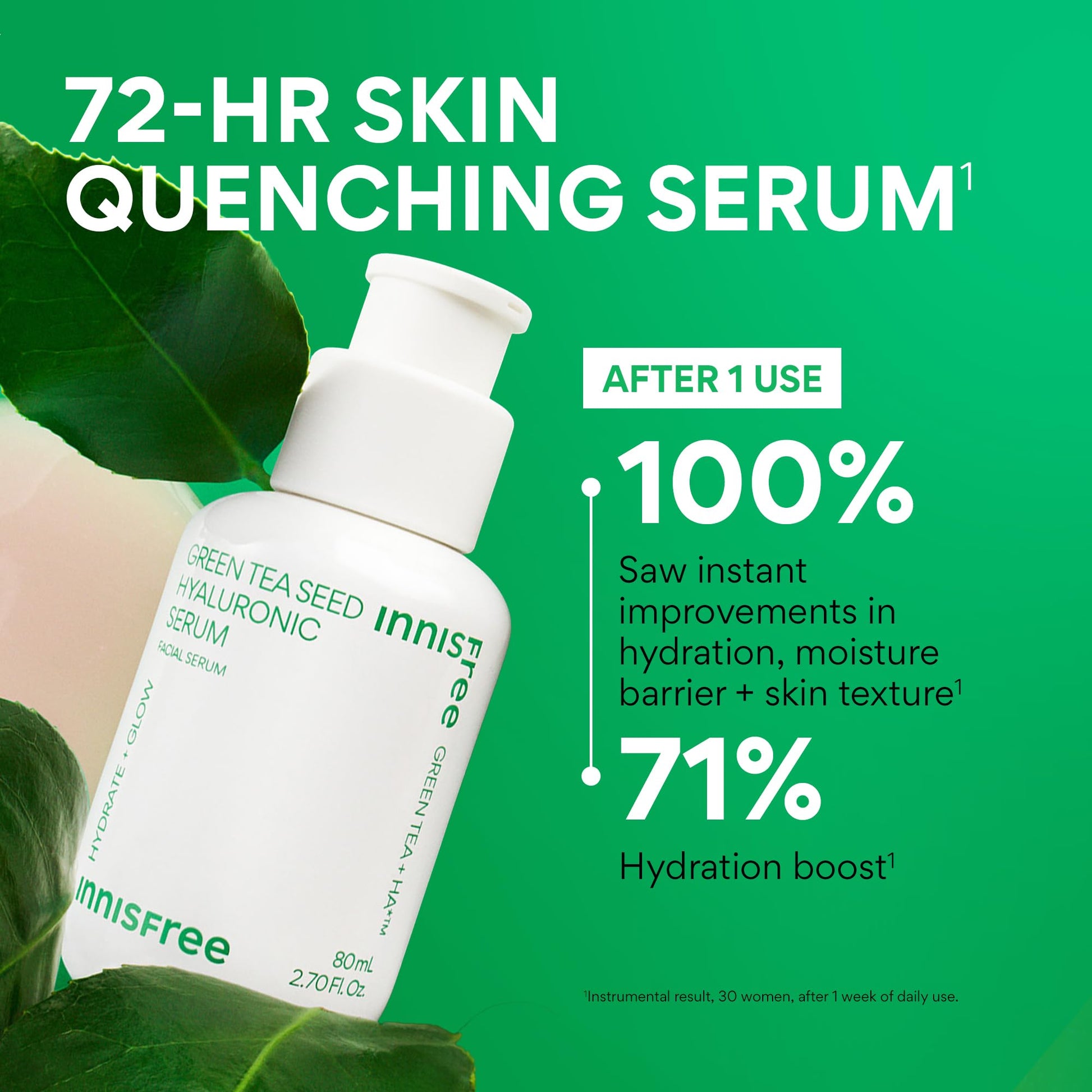 innisfree Green Tea Seed Hydrating Serum Refill with Hyaluronic Acid & Niacinamide | Korean Face