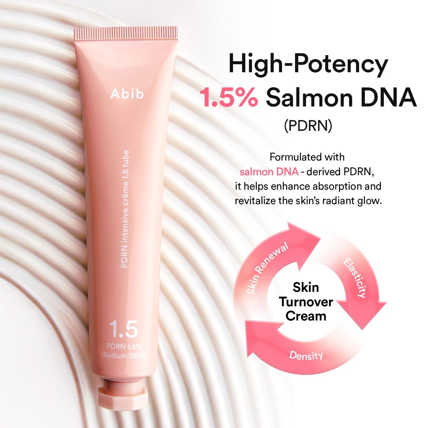 Abib PDRN Intensive Cream 1.5 Tube 2.54 fl oz, Salmon DNA PDRN Hydrating Moisturizer for Dull and