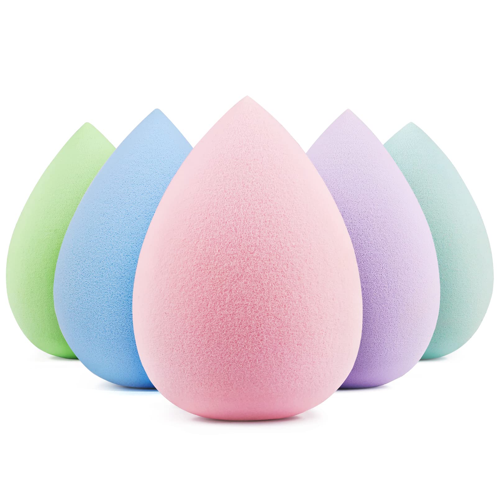 BEAKEY Makeup Sponge 5 Pack, Latex-Free Makeup Sponges for Foundation
