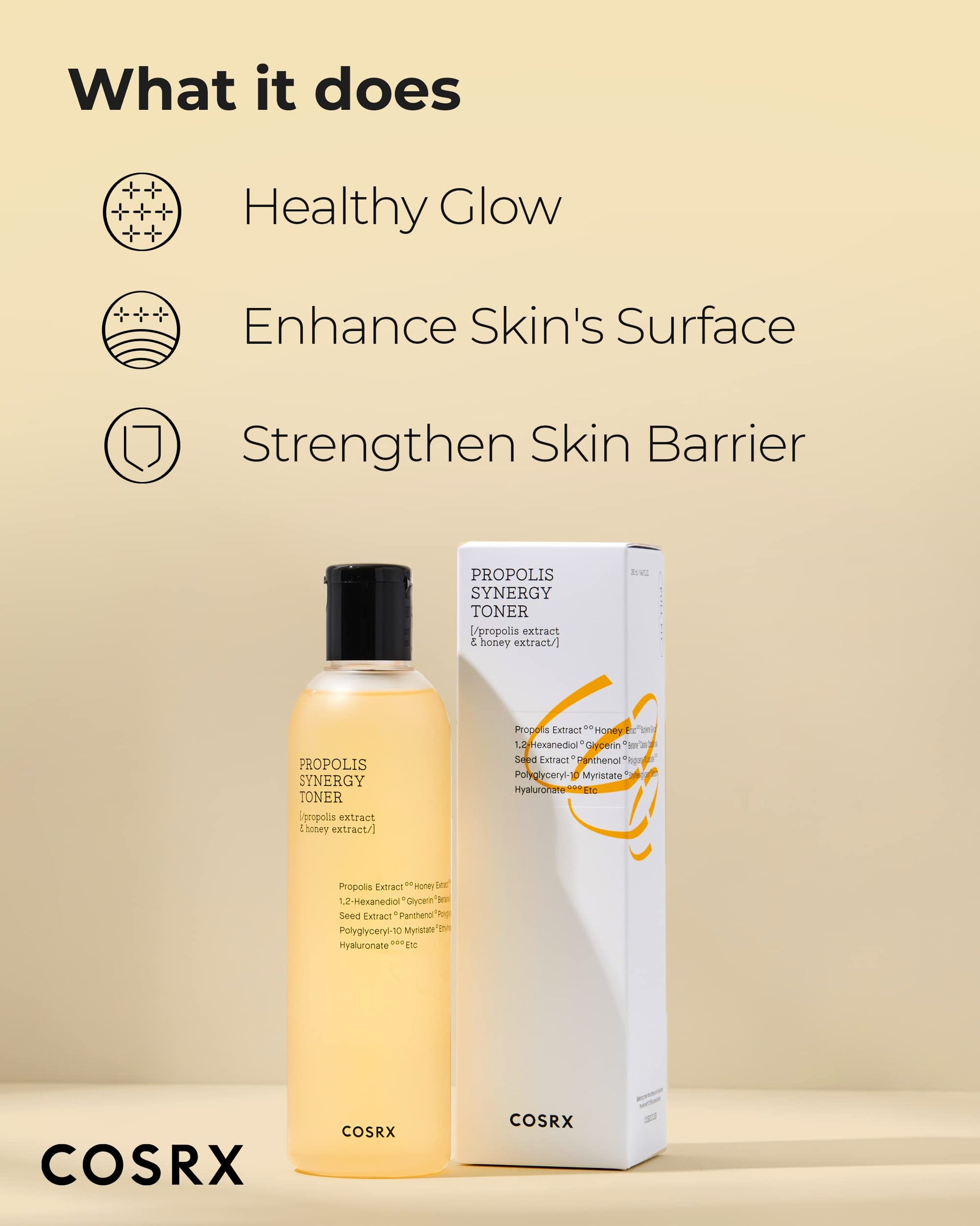 COSRX 72% Propolis Honey Toner, 3X Increase in Moisture Level, 5.07 fl.oz
