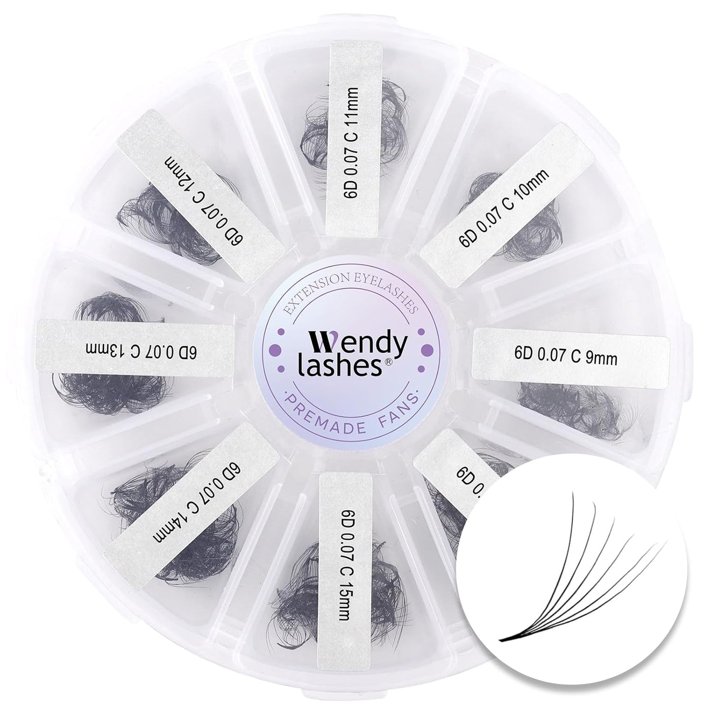 Pre-made Fans for Eyelash Extension 500+6D C Curl Handmade Loose Volume Lashes9-16mm