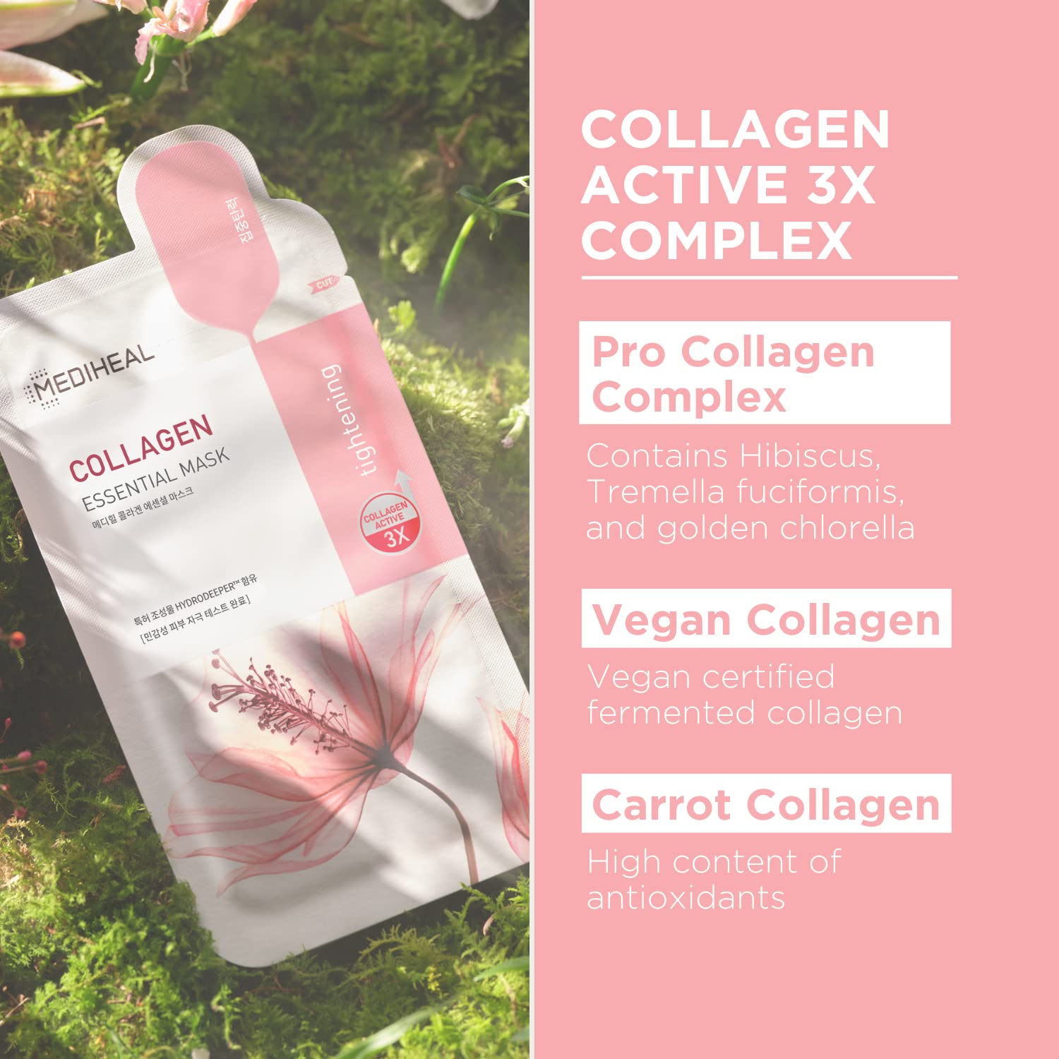 Mediheal Official Best Korean Sheet Mask - Collagen Essential Face Mask Lifting and Firming For All