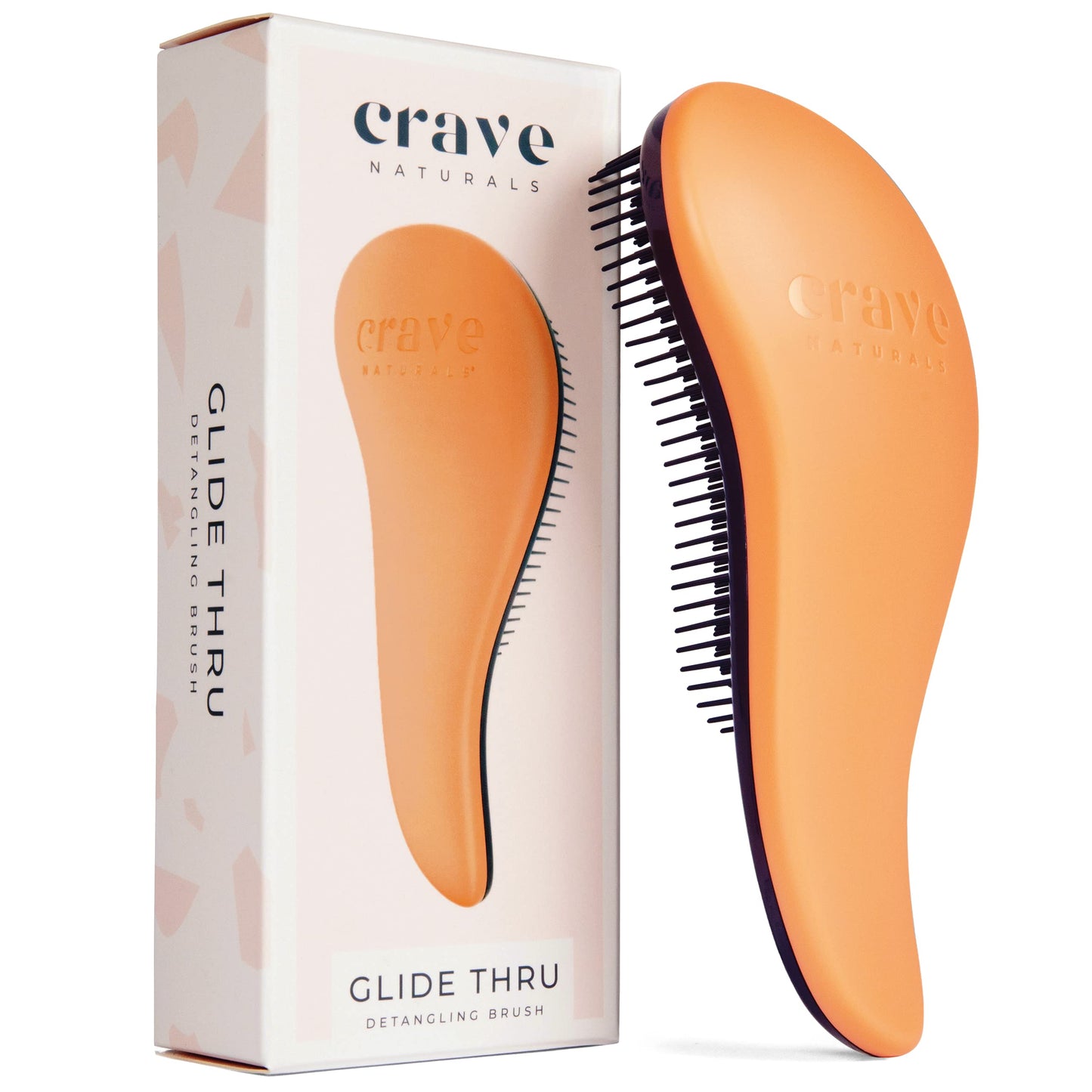 Crave Naturals Glide Thru Hair Brush - Detangler Brush for Curly, Straight, Wet or Dry Hair