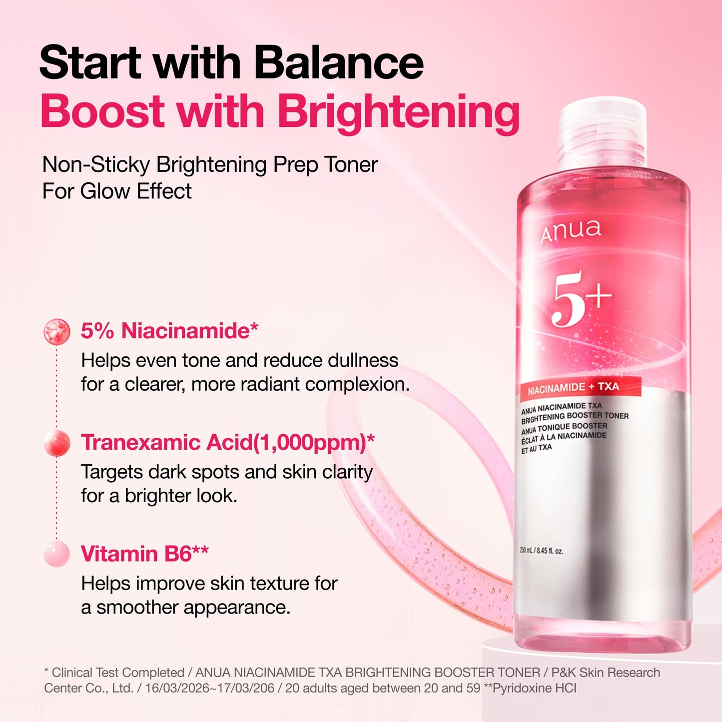 Anua Niacinamide Tranexamic Acid Brightening Booster Toner, 8.45 fl oz