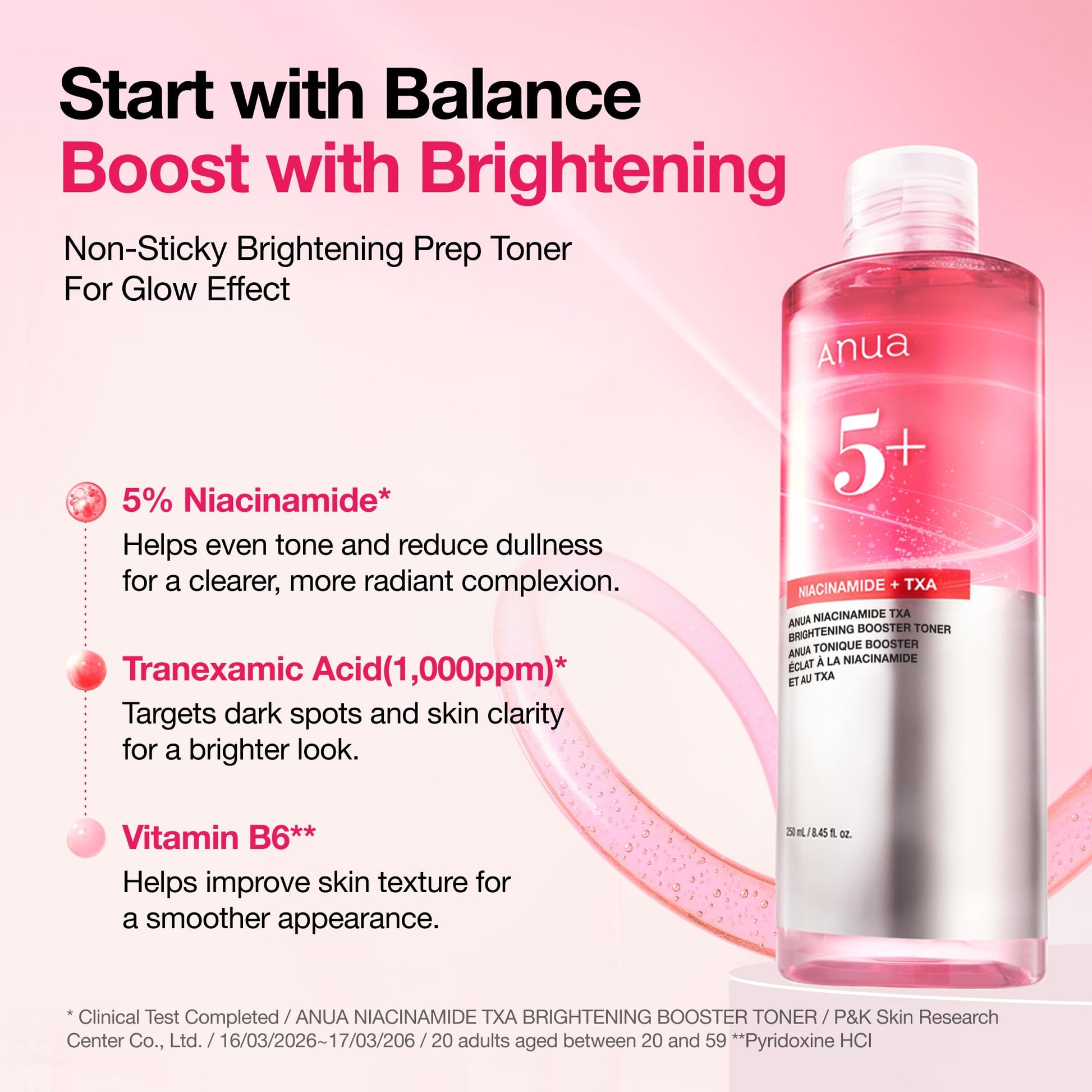 Anua Niacinamide Tranexamic Acid Brightening Booster Toner, 8.45 fl oz