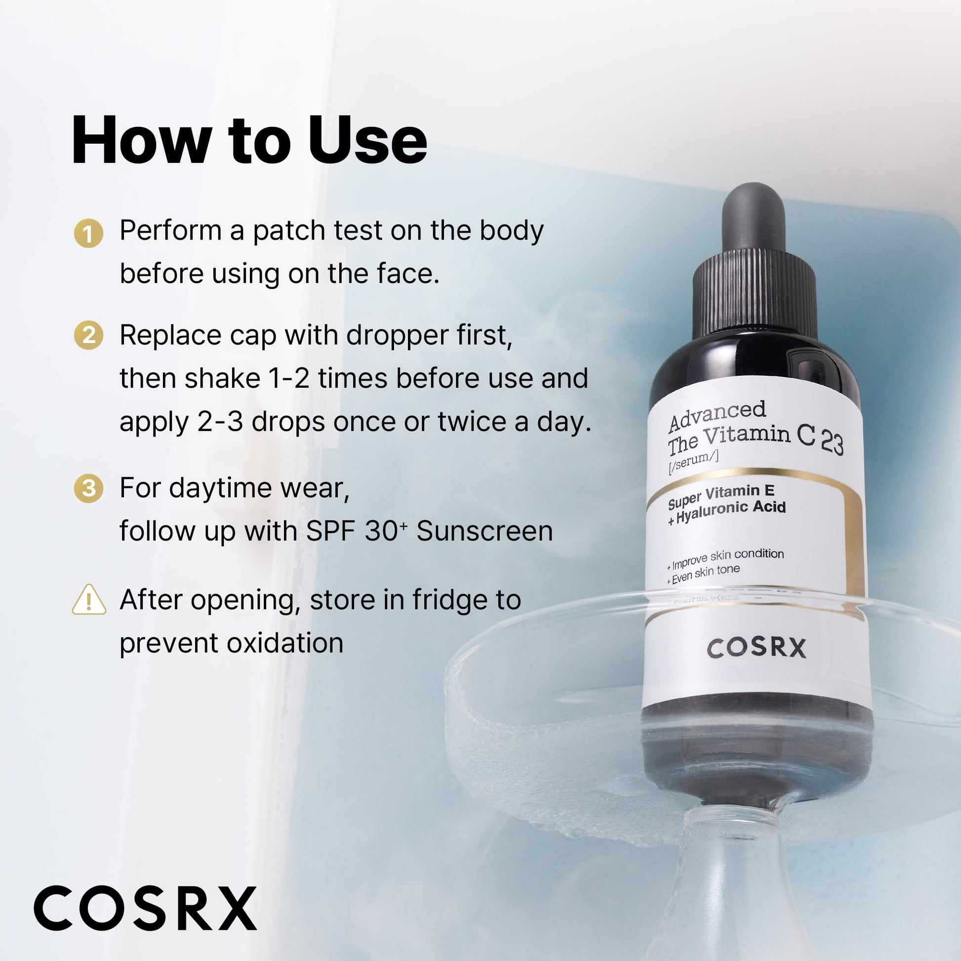 COSRX 23% Pure Vitamin C Serum for Face with Vitamin E, Glutathione, 0.7oz