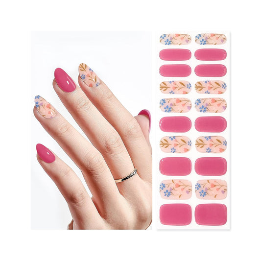 Semi Cured Gel Nail Strips | Built-In Gel Top Coat | UV Light Required | Salon Quality, Easy