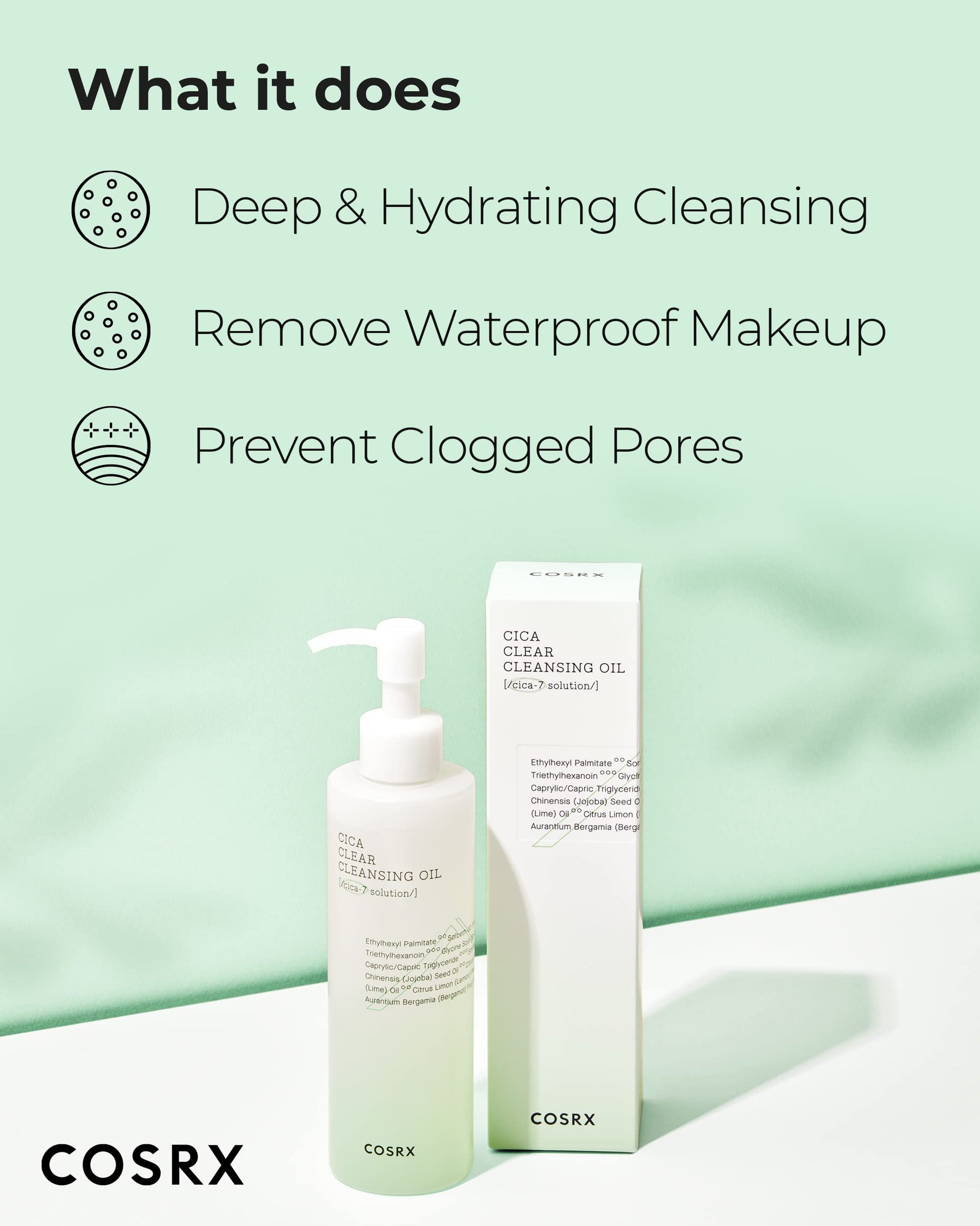 COSRX Pure Fit CICA Cleansing Oil for Sensitive Skin, 6.76 fl. oz