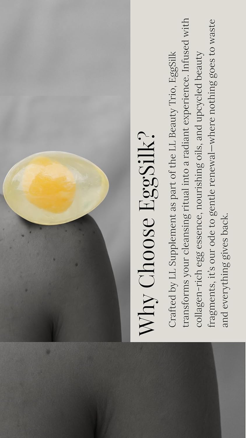 L & L Supplement EggSilk Egg Soap Radiance Bar with Yolk Extract | For Smooth, Glowing Skin | Gentle for Face & Body, All Skin Types | Sulfate-Free, Cruelty-Free, Clean Beauty | 80g