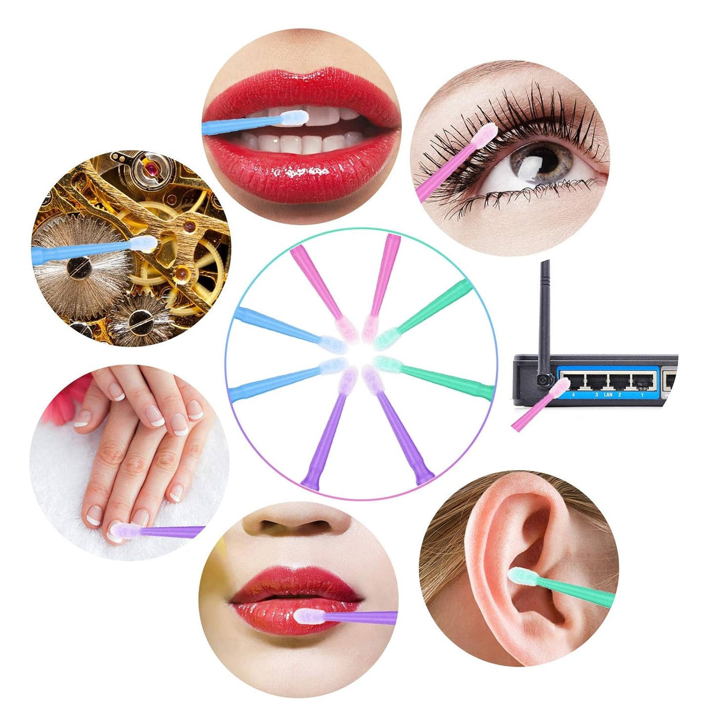 500 PCS Disposable Micro Applicator Brush, Gelme Nutri Micro swabs,Head Bendable Ultrafine Eyelash Extension Brushes for Makeup and Personal Care (Pink 2mm)