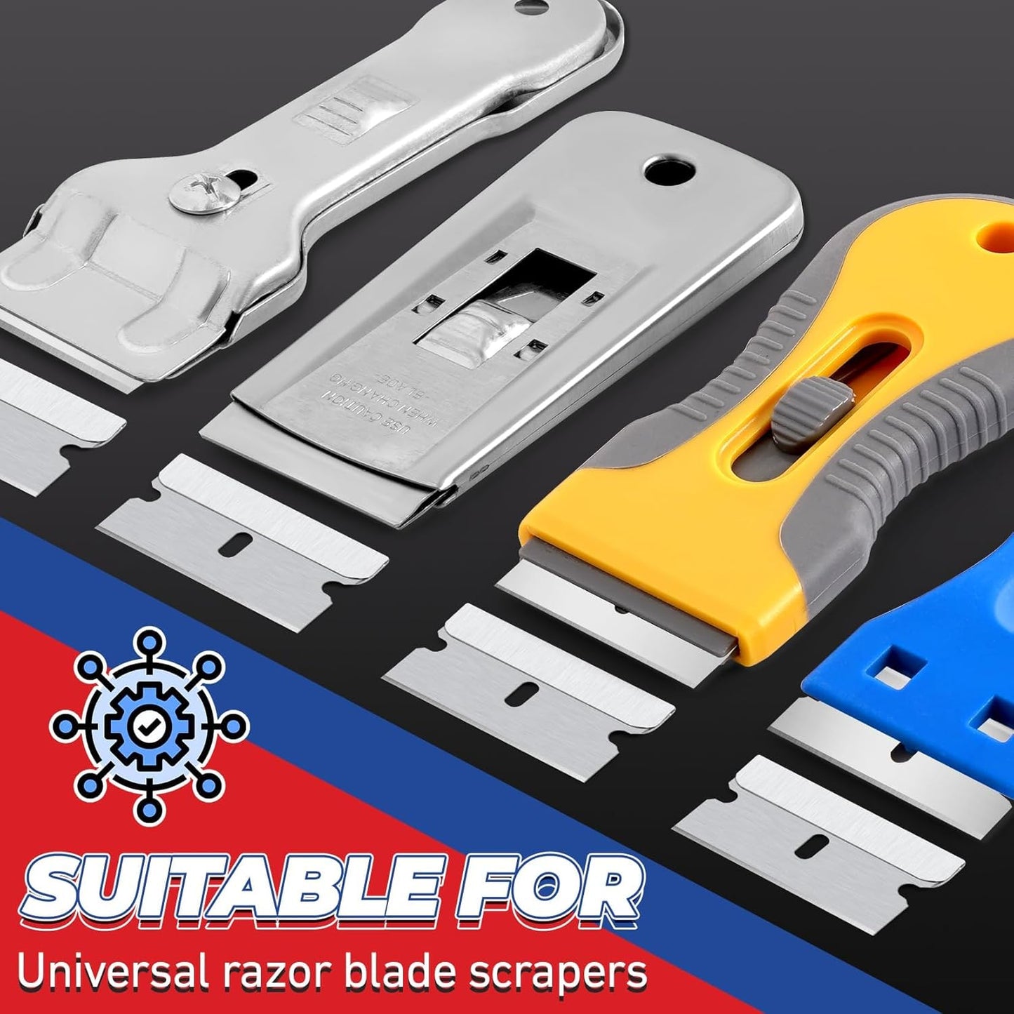 DIYSELF 800-Pack Single Edge Razor Blades Heavy Duty, Industrial Razor Blades for Scraper, Single Edge Blades for Scraping, Flat Razor Blades Refills for Labels, Decals, Boxes, Package
