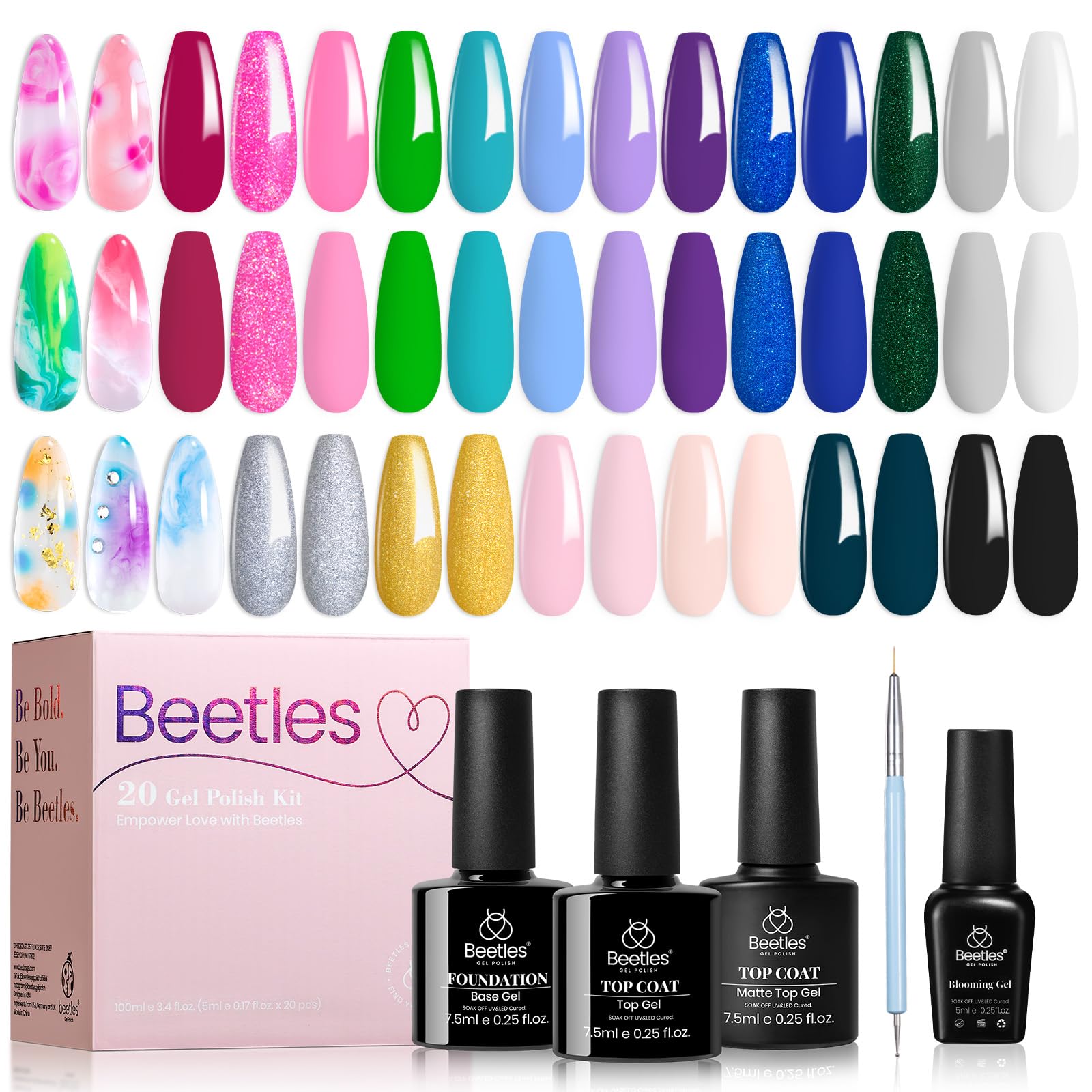 Beetles Gel Nail Polish with Blooming Gel -19 Colors Gel Nail Polish