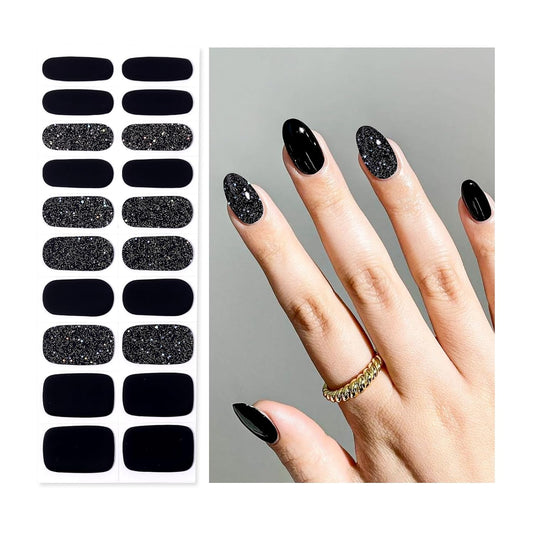 Semi Cured Gel Nail Strips | Built-In Gel Top Coat | UV Light Required | Salon Quality, Easy