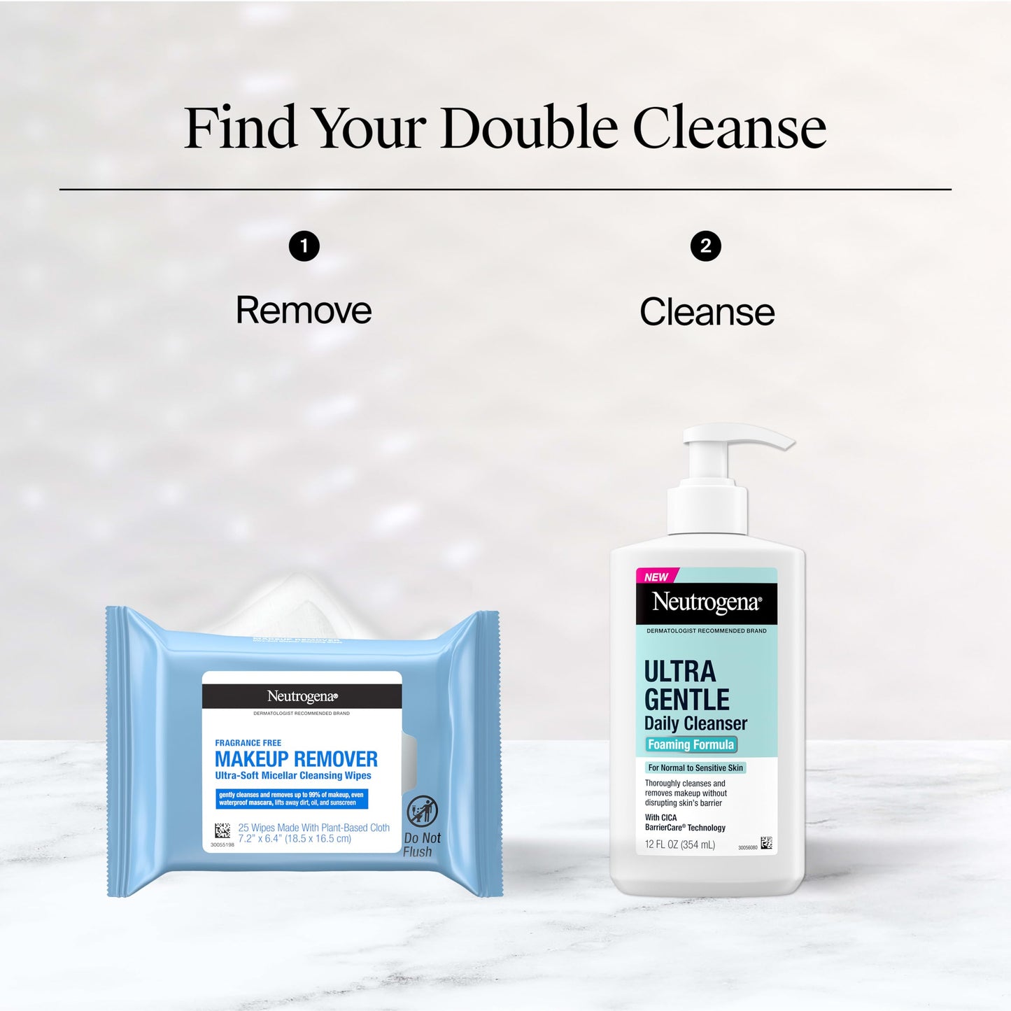 Neutrogena Makeup Remover Micellar Wipes, 2 Pack of 25 Ct