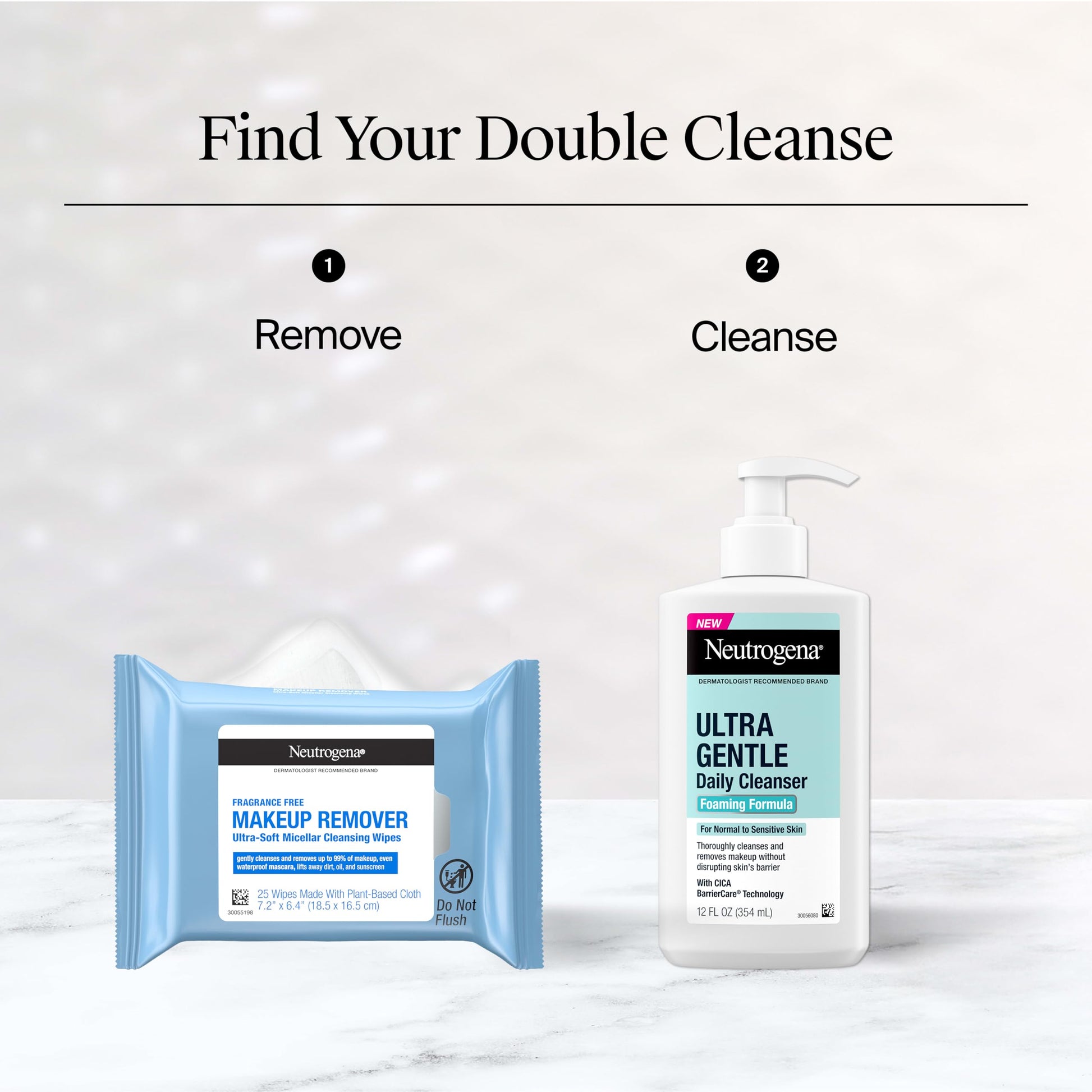 Neutrogena Makeup Remover Micellar Wipes, 2 Pack of 25 Ct
