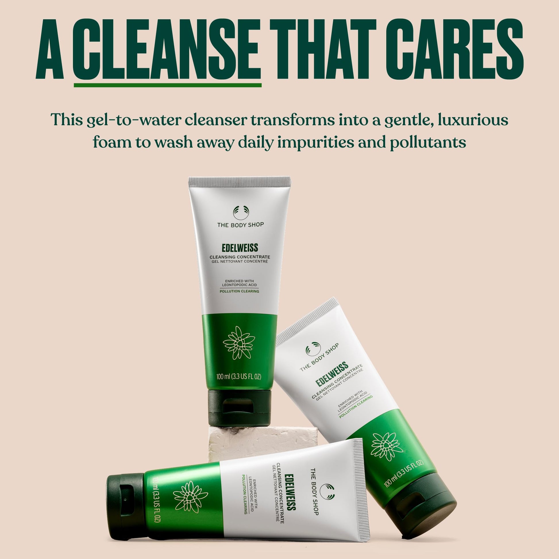 The Body Shop Edelweiss Cleansing Concentrate – Facial Cleanser – Gently Cleanses Tired, Dehydrated