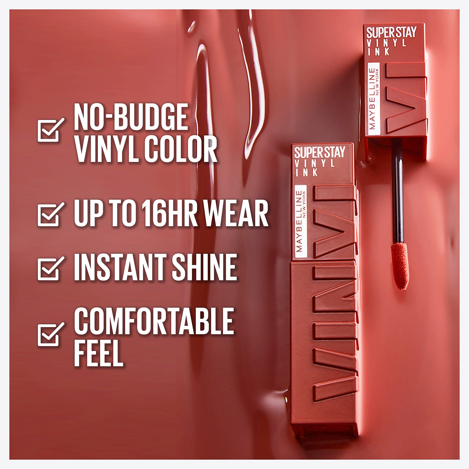 Maybelline Super Stay Vinyl Ink Longwear No-Budge Liquid Lipcolor Makeup, Highly Pigmented Color